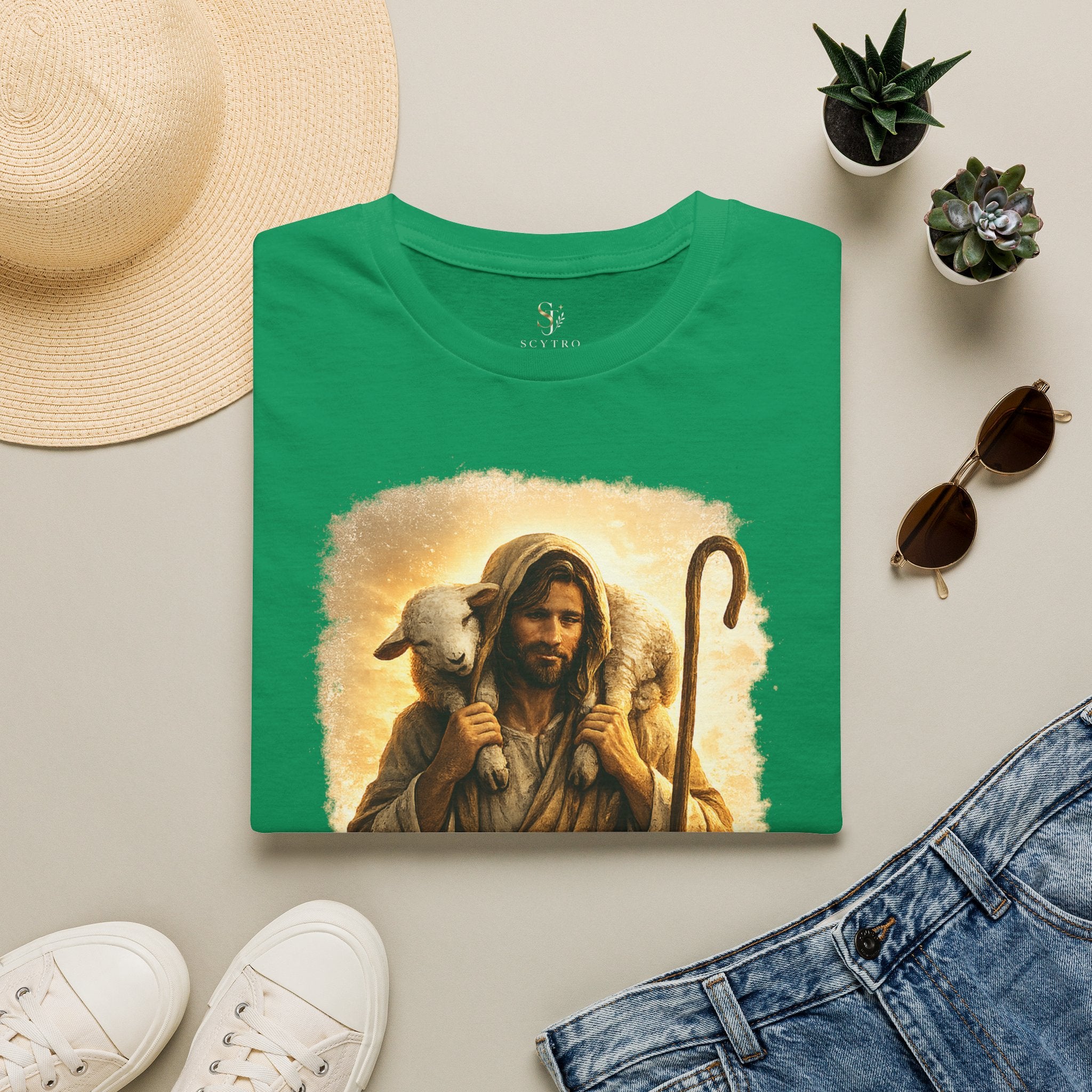 Jesus the Good Shepherd T-Shirt — 'Found.' Christian Faith Tee
