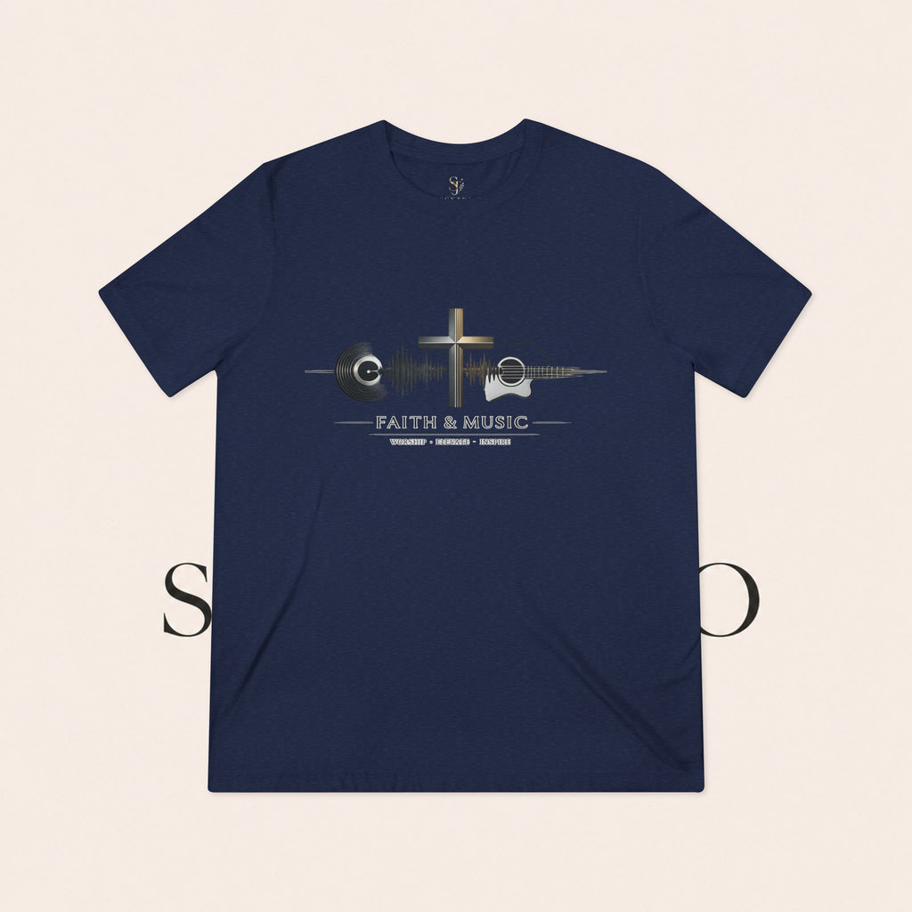 Faith & Music Christian Cross Tee — Gospel Worship Band Shirt