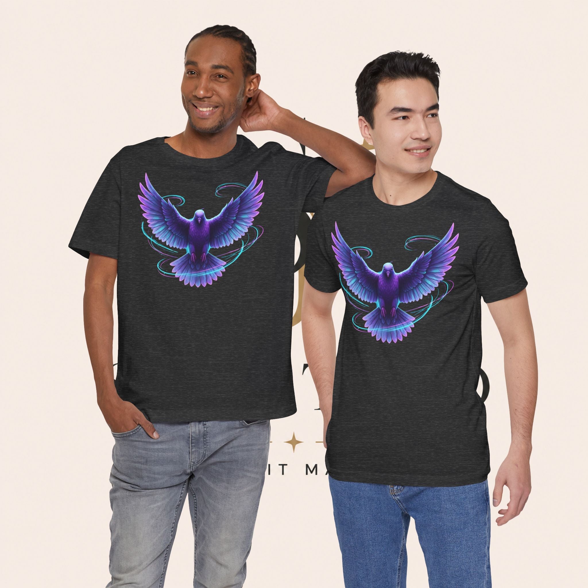 Mystic Raven Tee — Purple Glowing Dove Graphic T-Shirt
