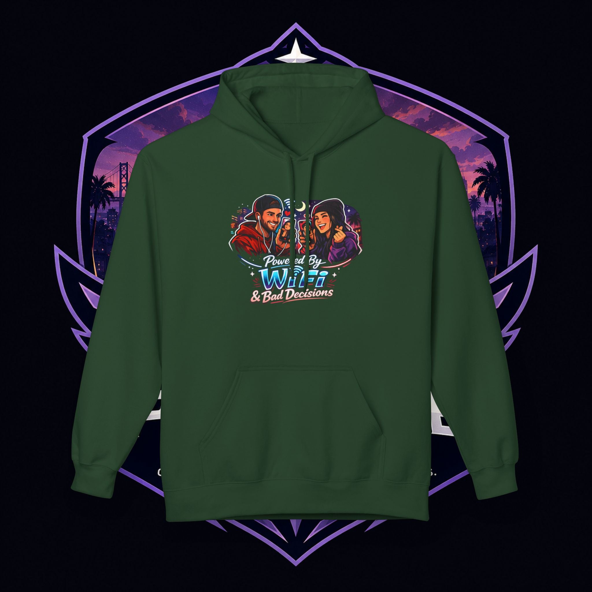 LDR inspired Retro '80s Vibes Hoodie — Neon Miami Movie Couple Design