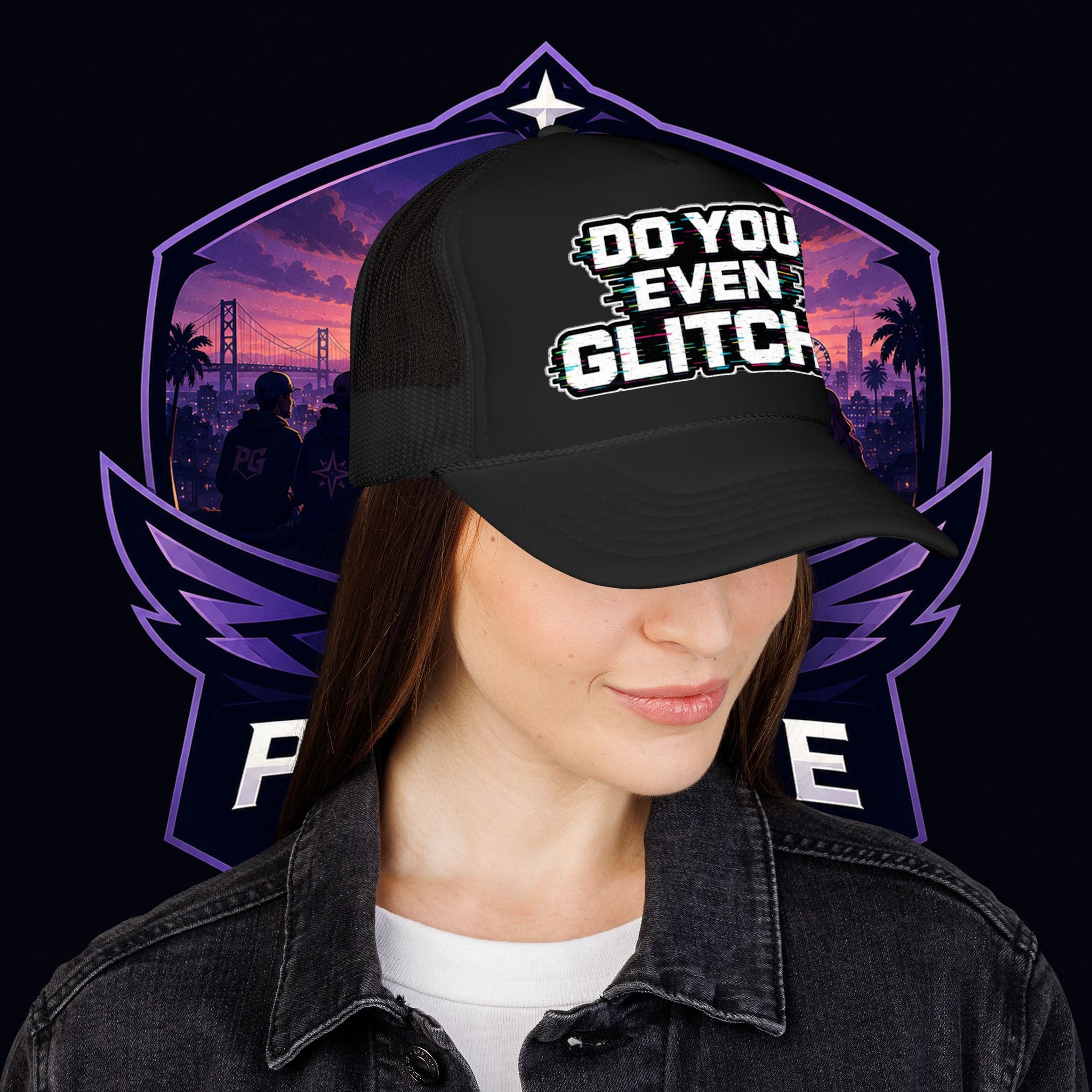 PG Lola's Do You Even Glitch? Foam Trucker Hat