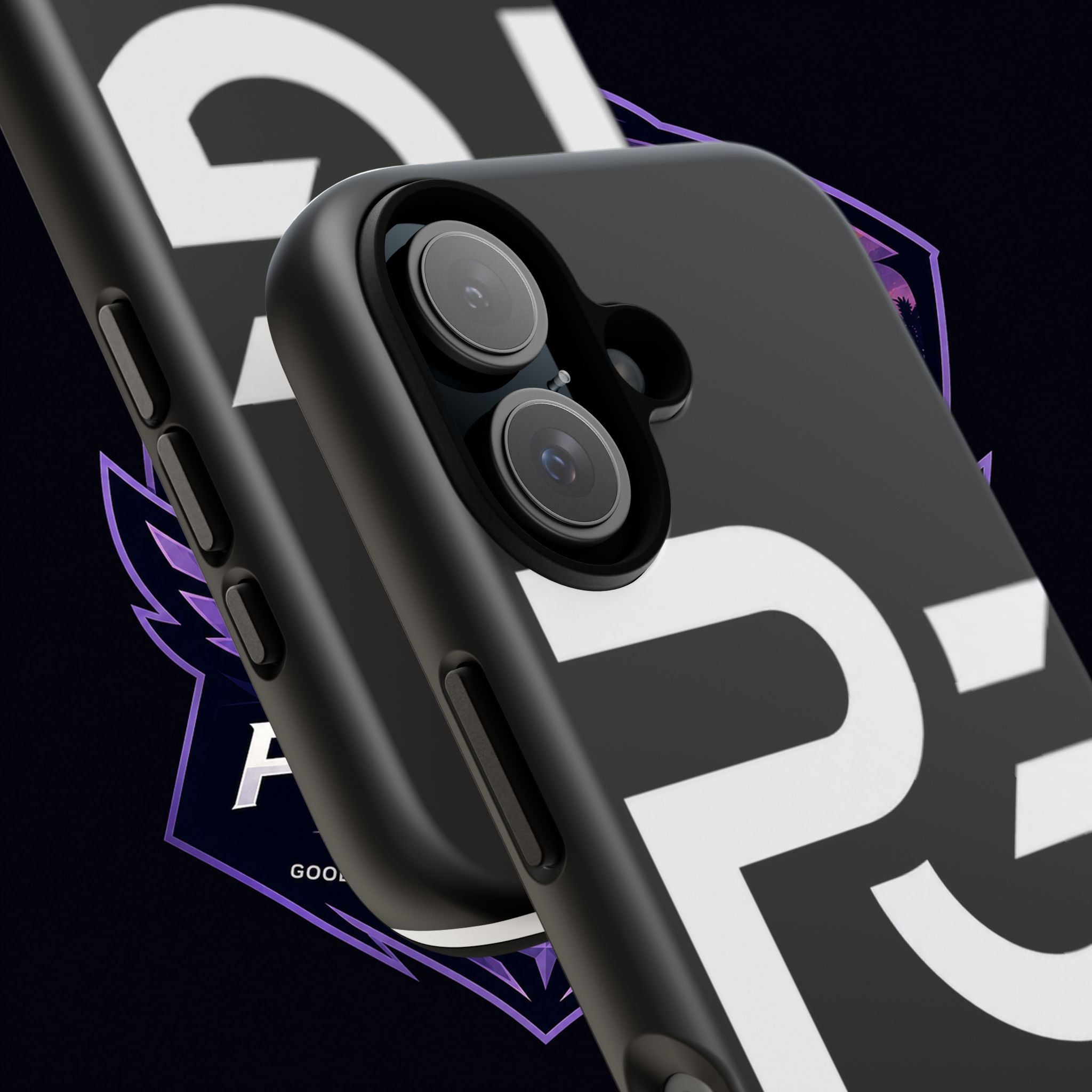 PG CUSTOMIZED RG Merch Tough Phone Case – Black Protective Phone Cover with Bold Logo