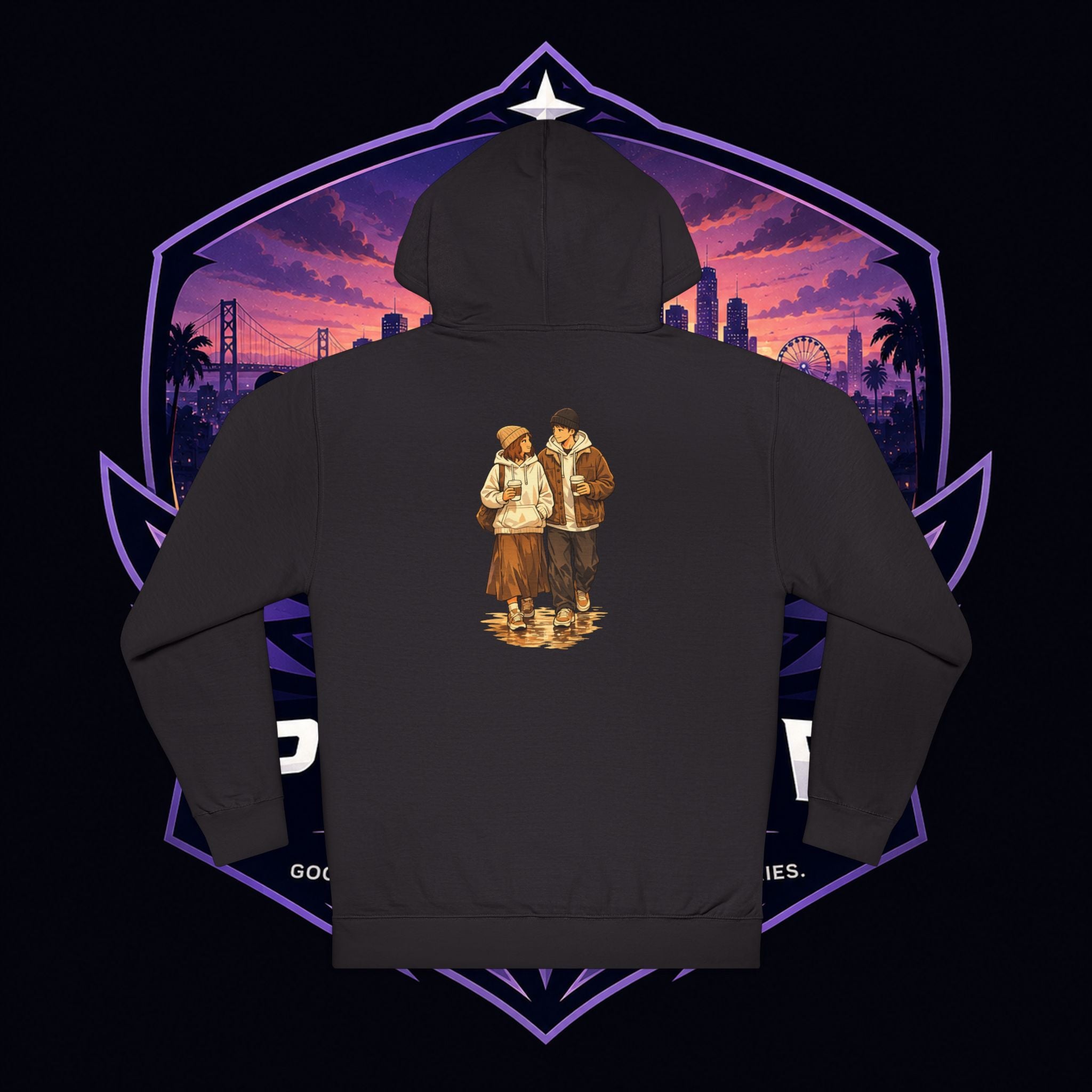 PG Vintage Winter Couple Hoodie – Nostalgic Cozy Graphic Pullover
