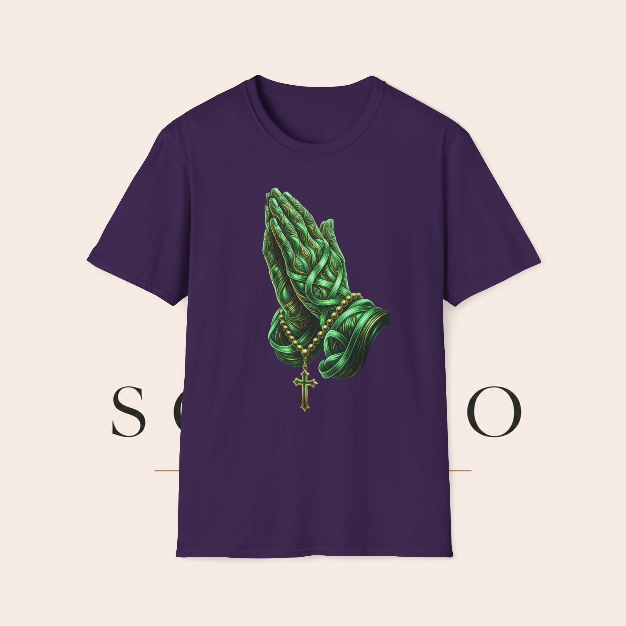 Praying Hands T‑Shirt — Green Vines Prayer Hands Graphic Tee