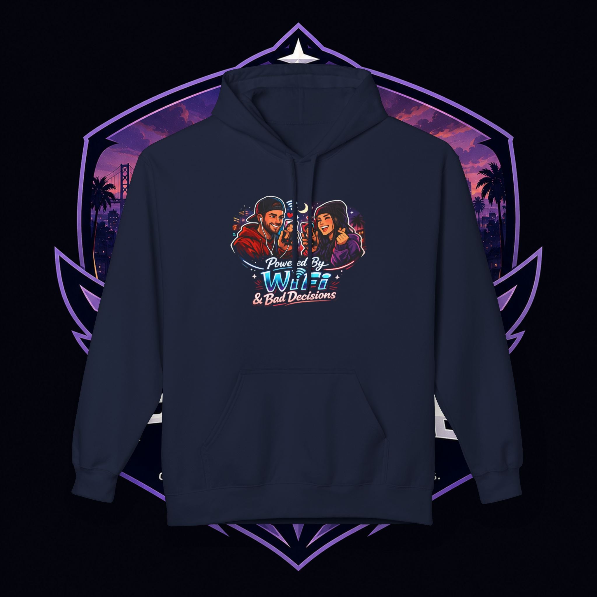 LDR inspired Retro '80s Vibes Hoodie — Neon Miami Movie Couple Design