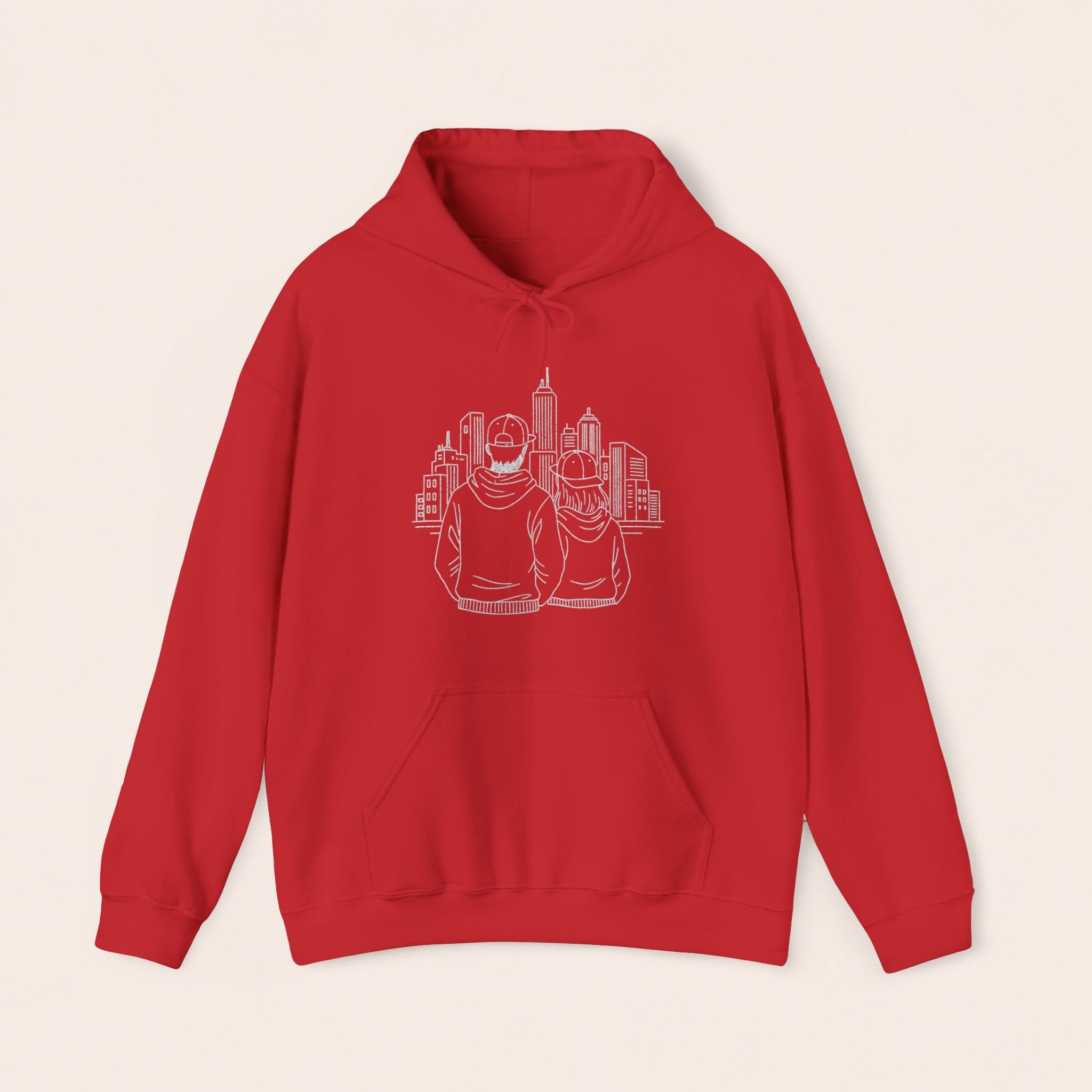 City Couples Hoodie — Matching Skyline Couple Sweatshirt
