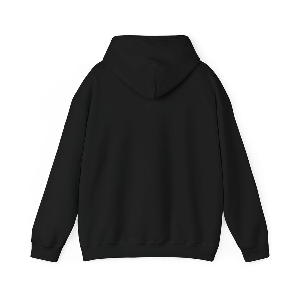 Calm City Meditation Hoodie — Zen Seated Figure Skyline Design