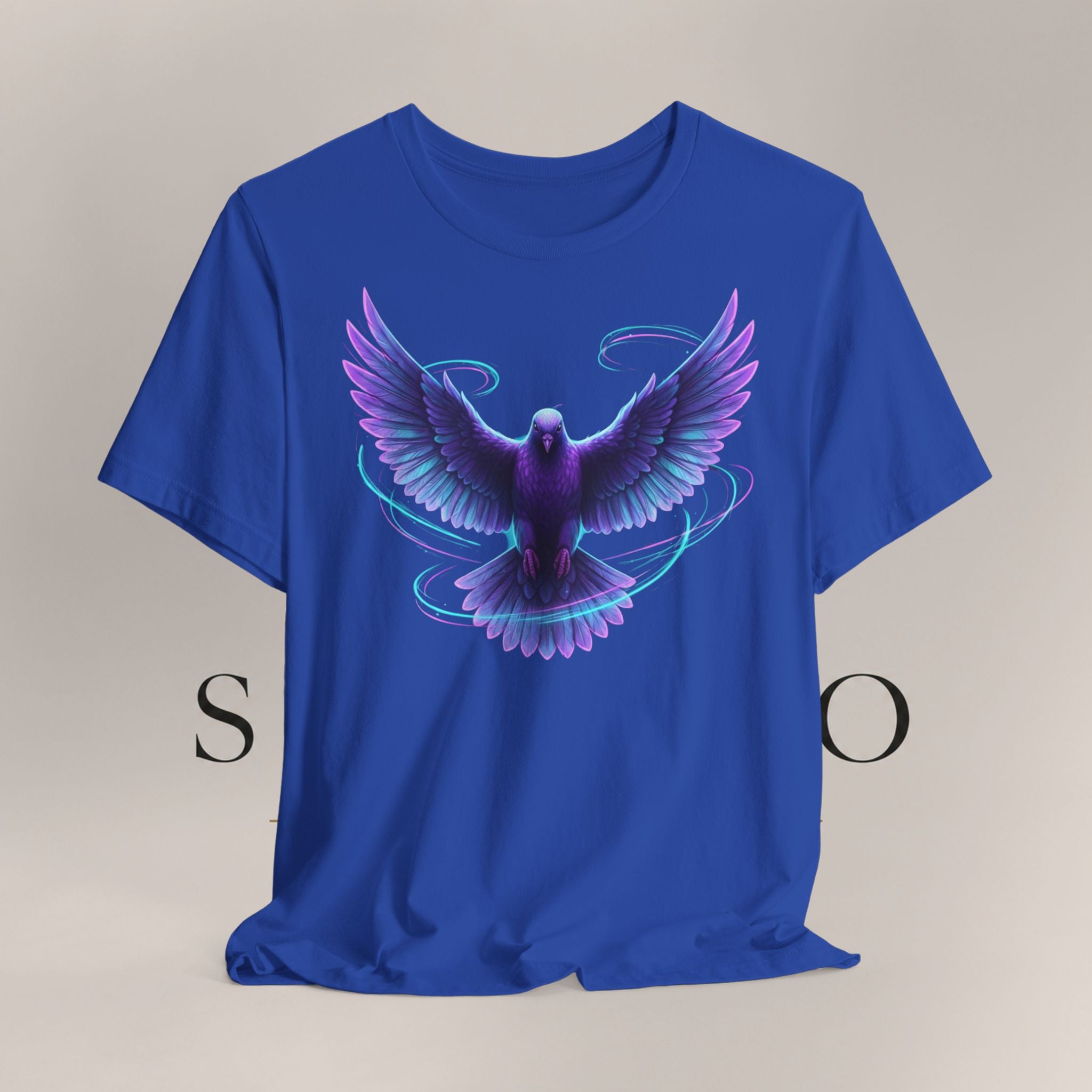 Mystic Raven Tee — Purple Glowing Dove Graphic T-Shirt