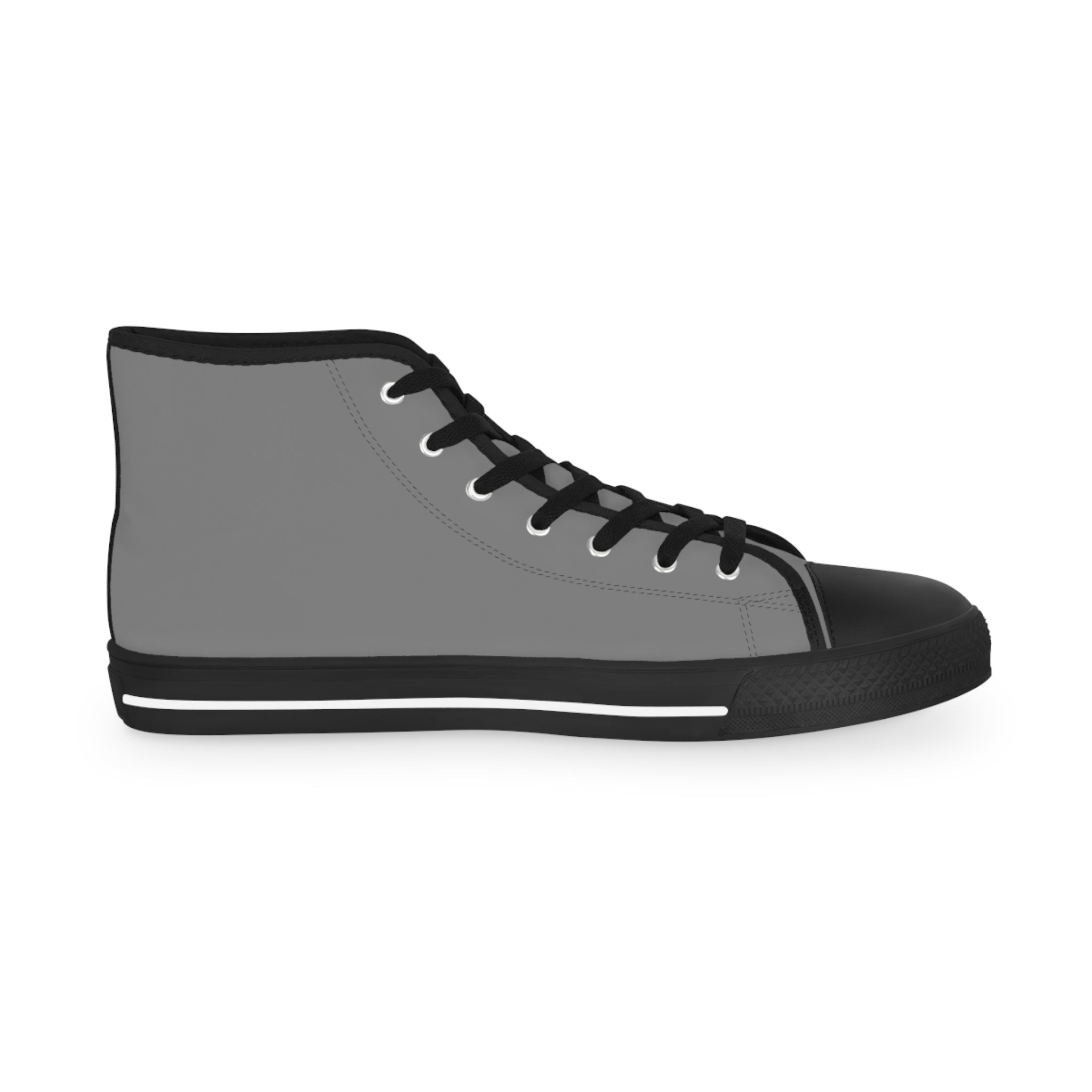 Men's Gray High-Top Sneakers — Classic Casual Canvas Shoes