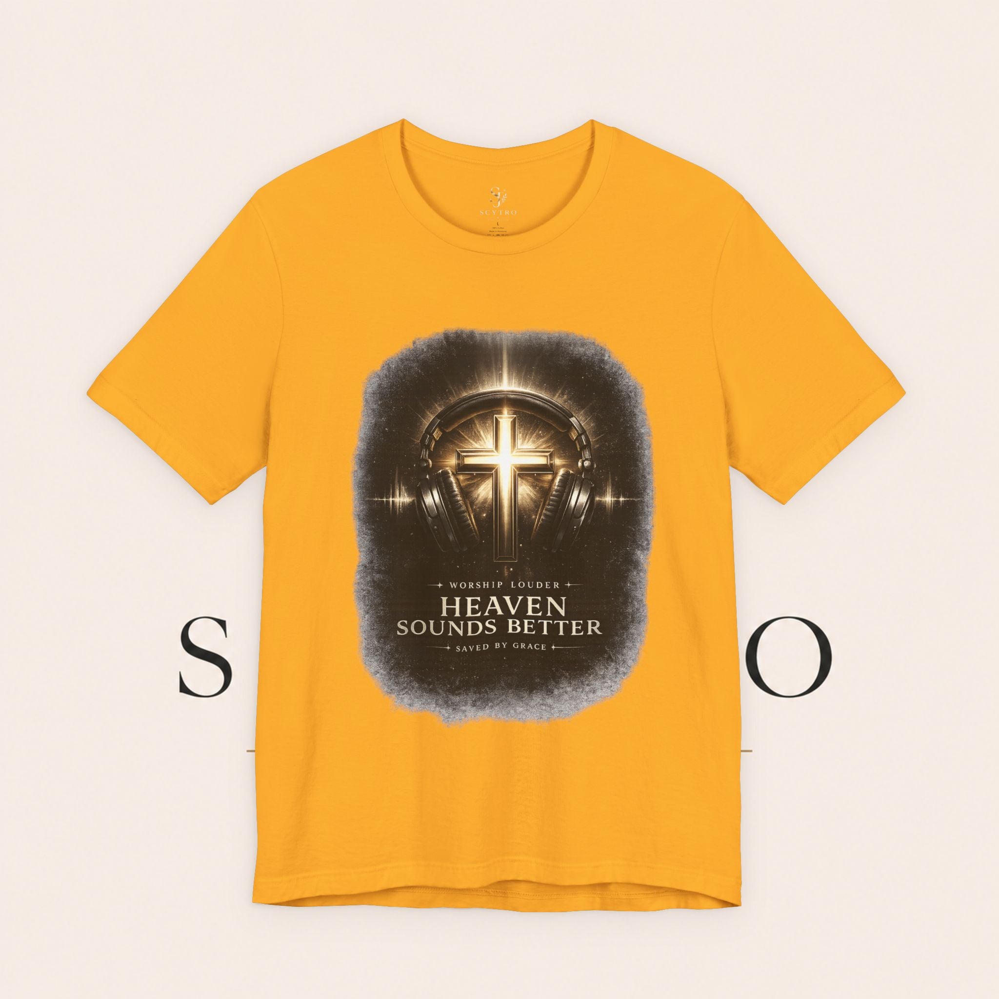 Youth Christian T‑Shirt - "Heaven Sounds Better" Cross Headphones Graphic Tee