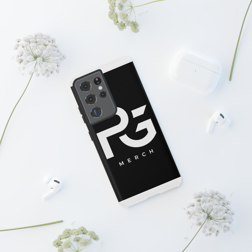 PG CUSTOMIZED RG Merch Tough Phone Case – Black Protective Phone Cover with Bold Logo