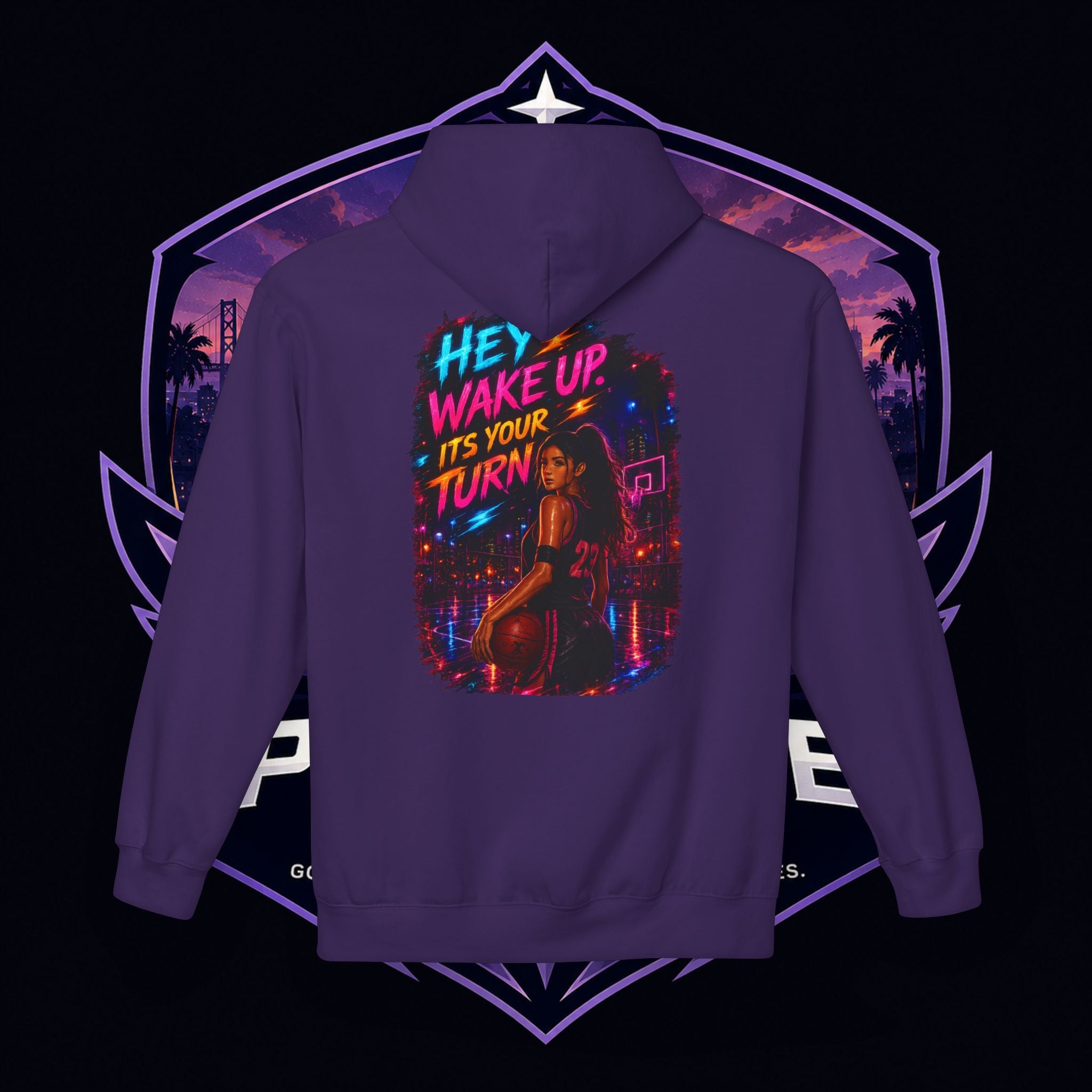 PG CZAR  "Hey Wake Up, It's Your Turn" Back Print PG 'Bruh Throw Now!' Graphic Hoodie