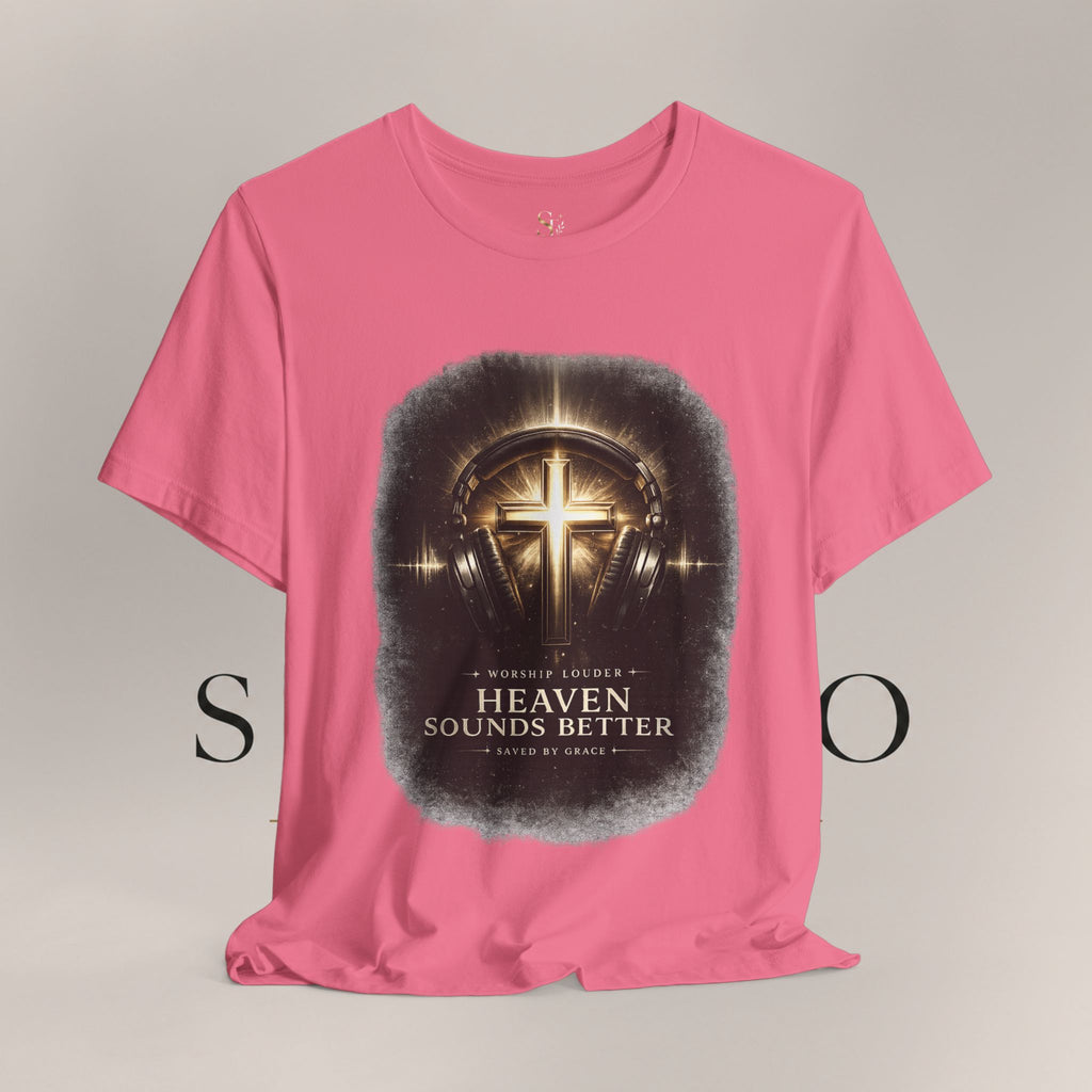 Youth Christian T‑Shirt - "Heaven Sounds Better" Cross Headphones Graphic Tee