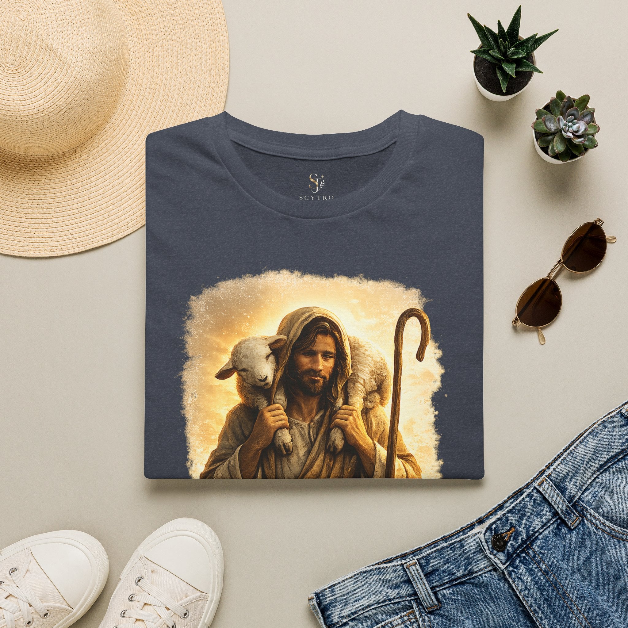Jesus the Good Shepherd T-Shirt — 'Found.' Christian Faith Tee