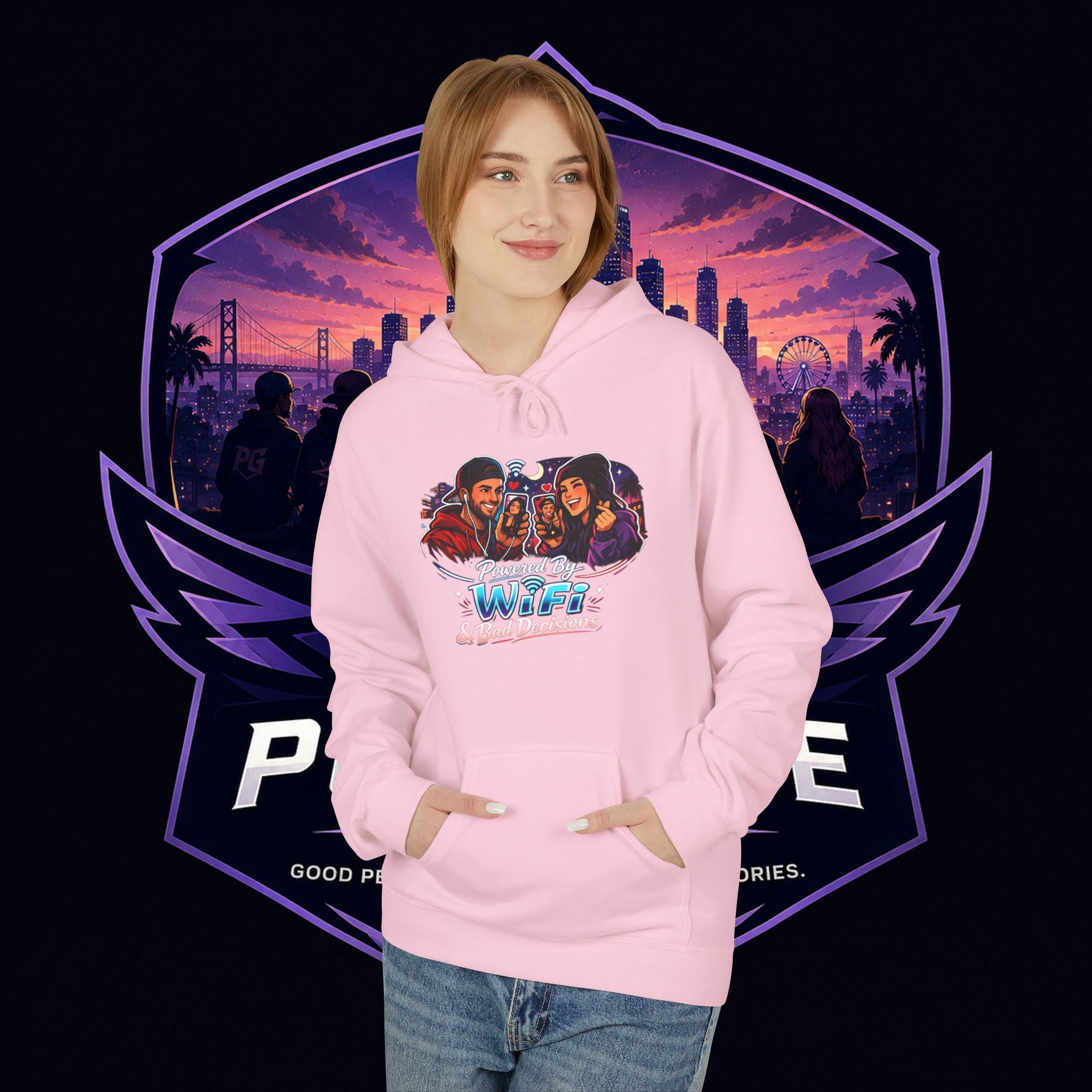 LDR inspired Retro '80s Vibes Hoodie — Neon Miami Movie Couple Design
