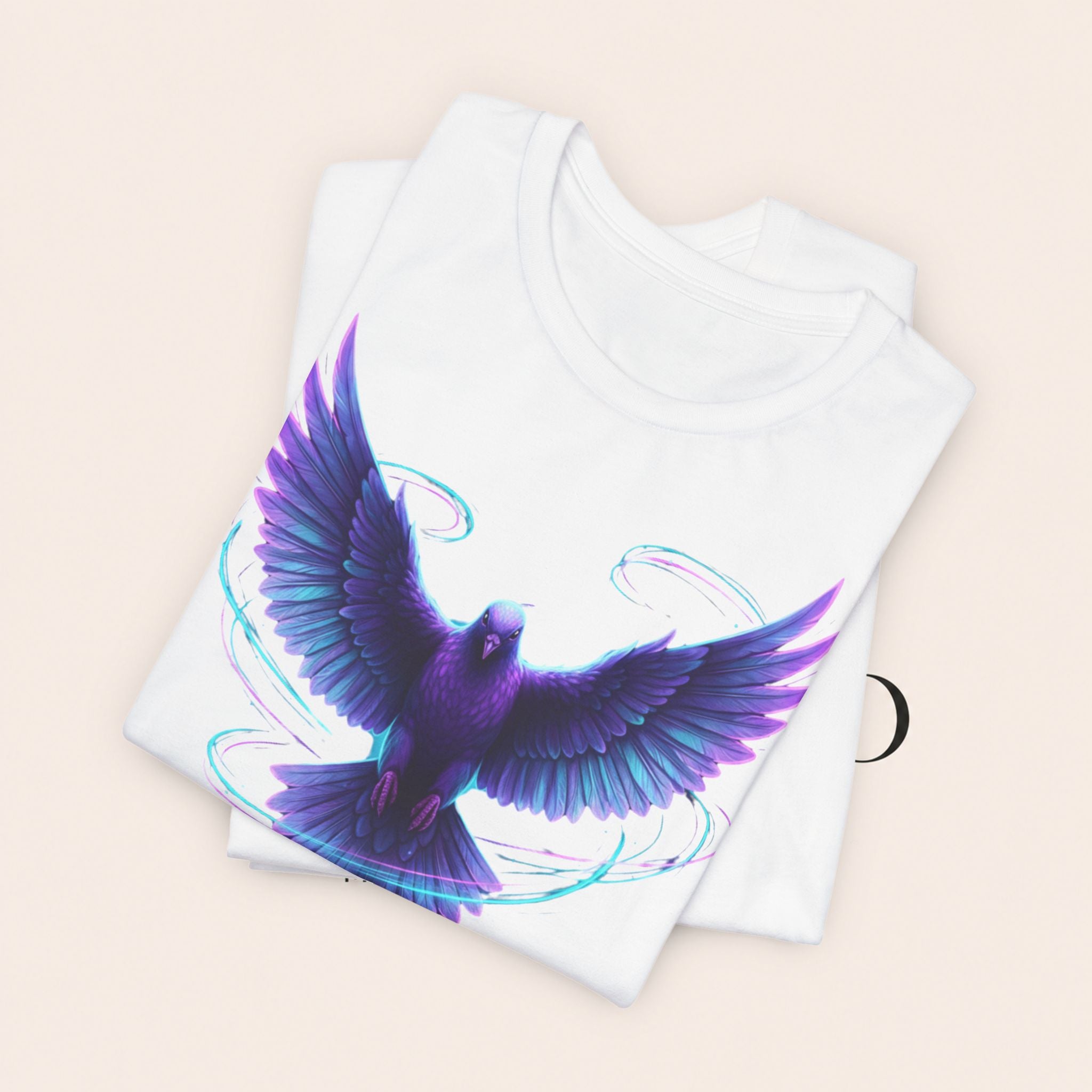 Mystic Raven Tee — Purple Glowing Dove Graphic T-Shirt
