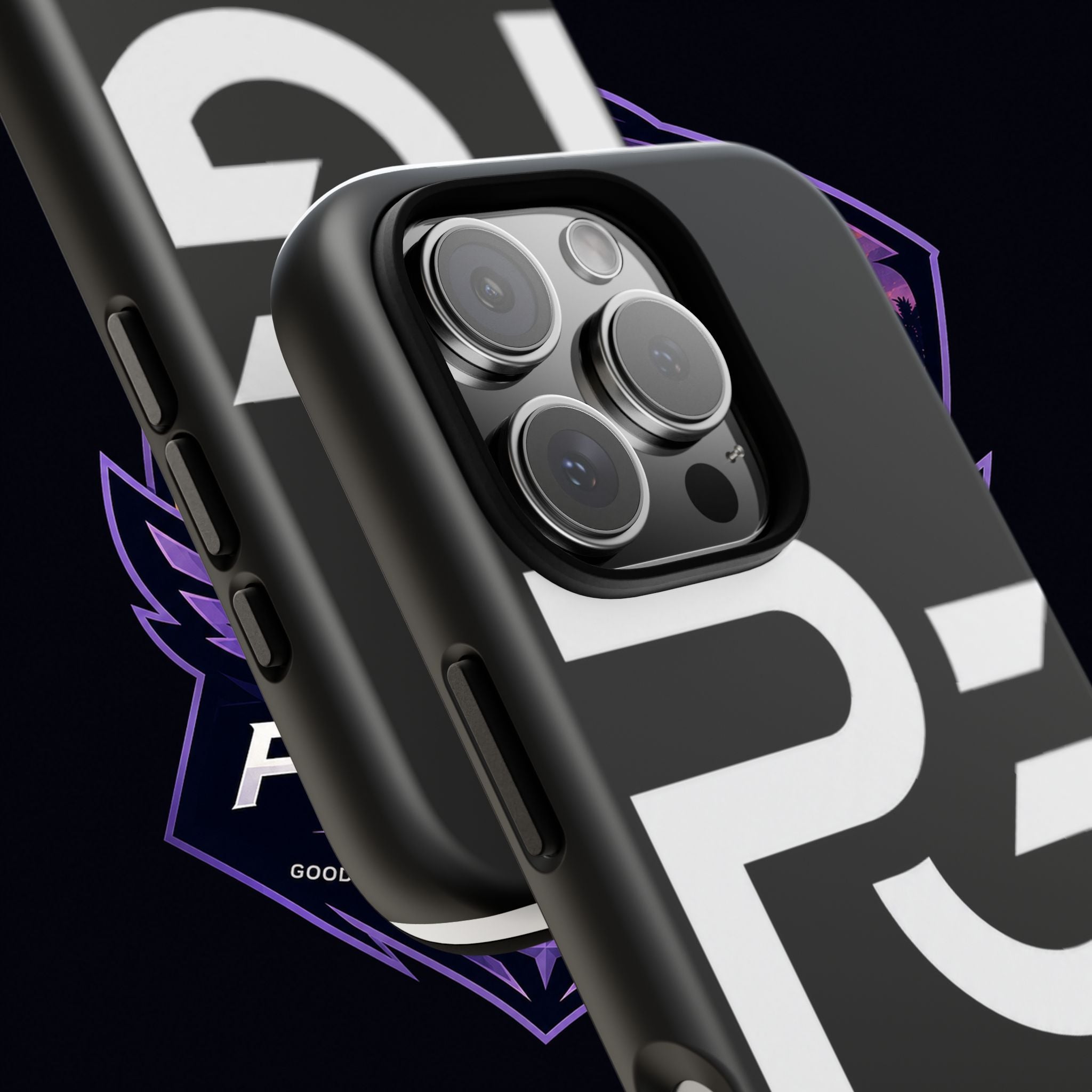 PG CUSTOMIZED RG Merch Tough Phone Case – Black Protective Phone Cover with Bold Logo