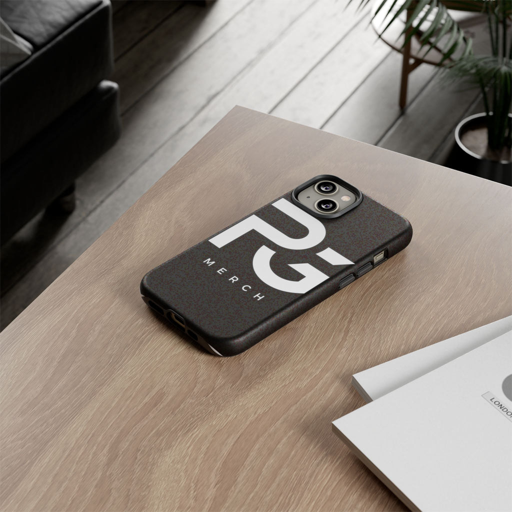PG CUSTOMIZED RG Merch Tough Phone Case – Black Protective Phone Cover with Bold Logo