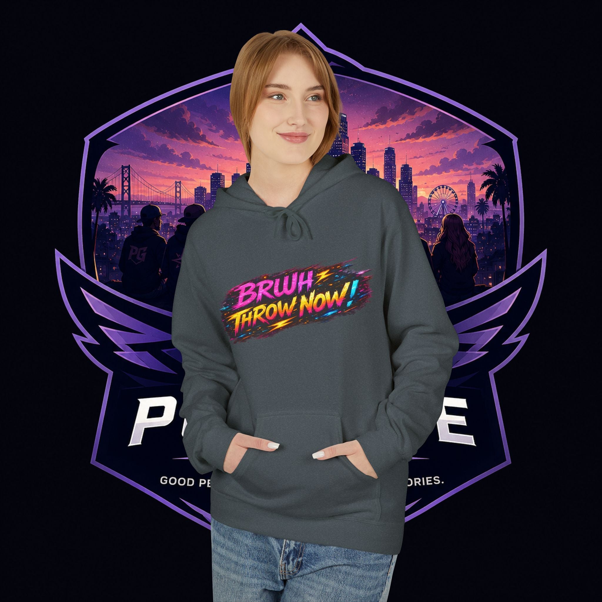 PG CZAR  "Hey Wake Up, It's Your Turn" Back Print PG 'Bruh Throw Now!' Graphic Hoodie