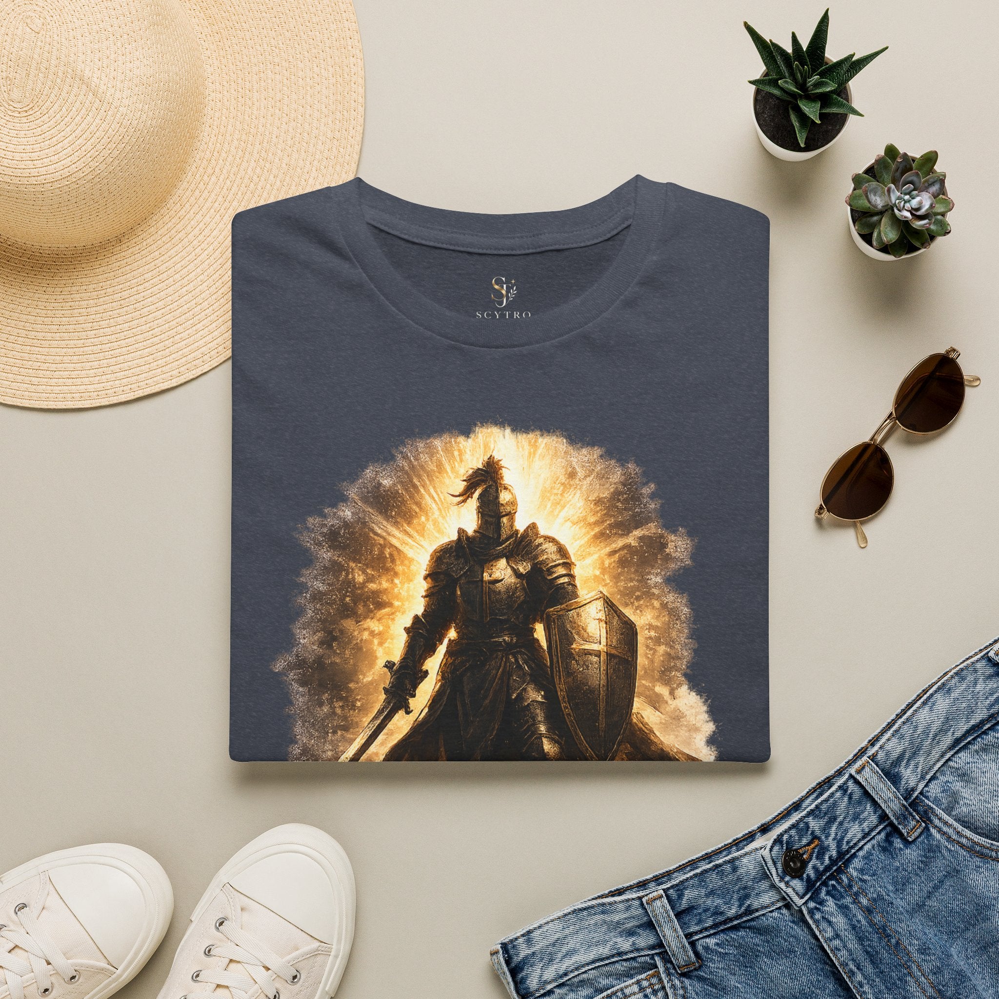 Knight Graphic T-Shirt — 'Fully Equipped' Medieval Armor Gamer Tee