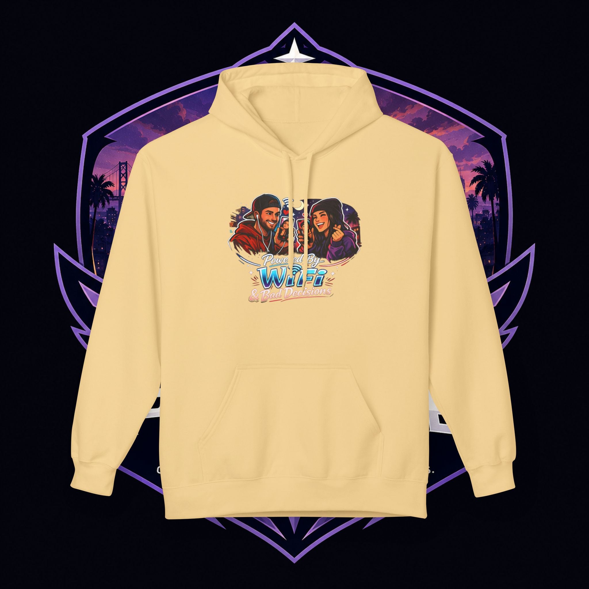 LDR inspired Retro '80s Vibes Hoodie — Neon Miami Movie Couple Design