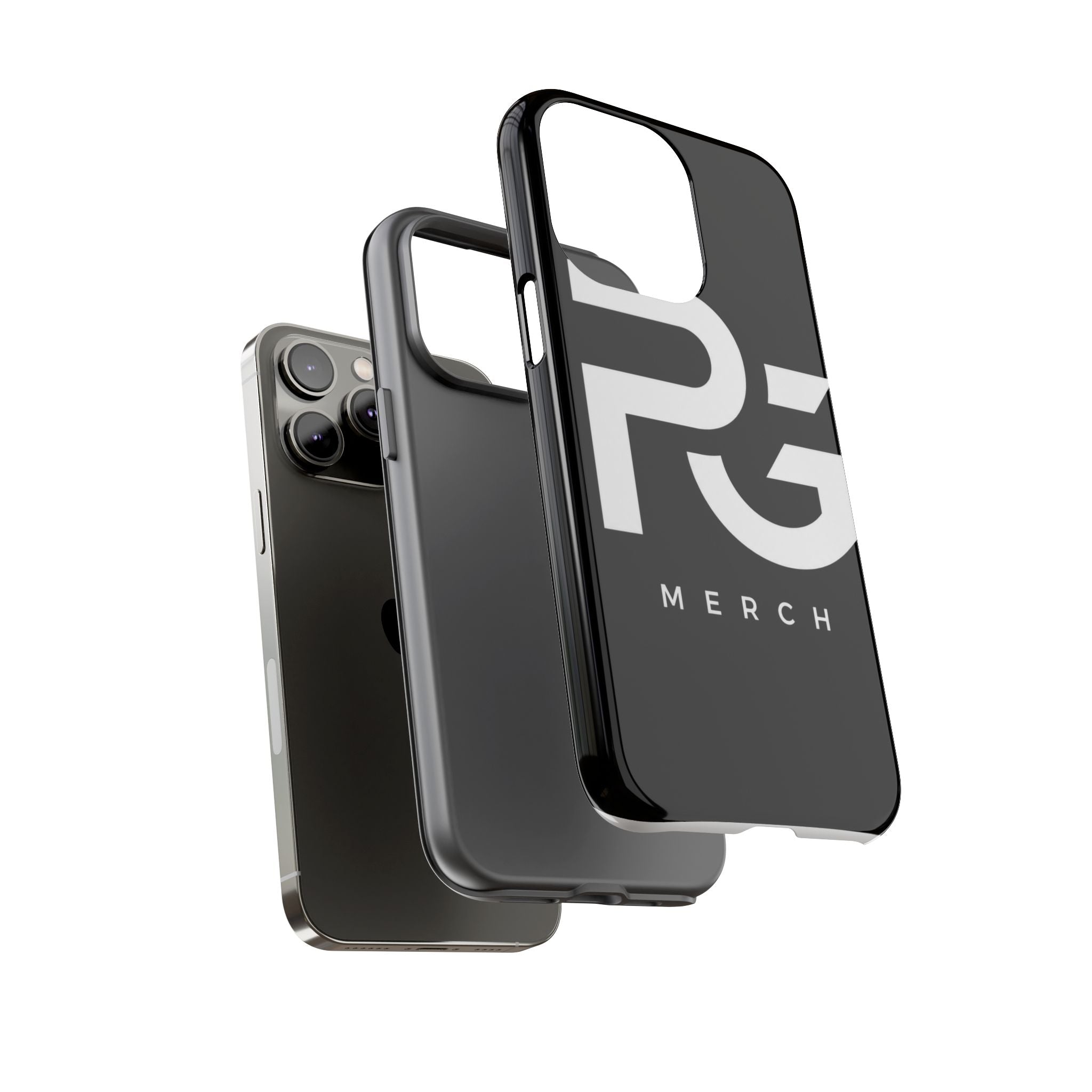 PG CUSTOMIZED RG Merch Tough Phone Case – Black Protective Phone Cover with Bold Logo