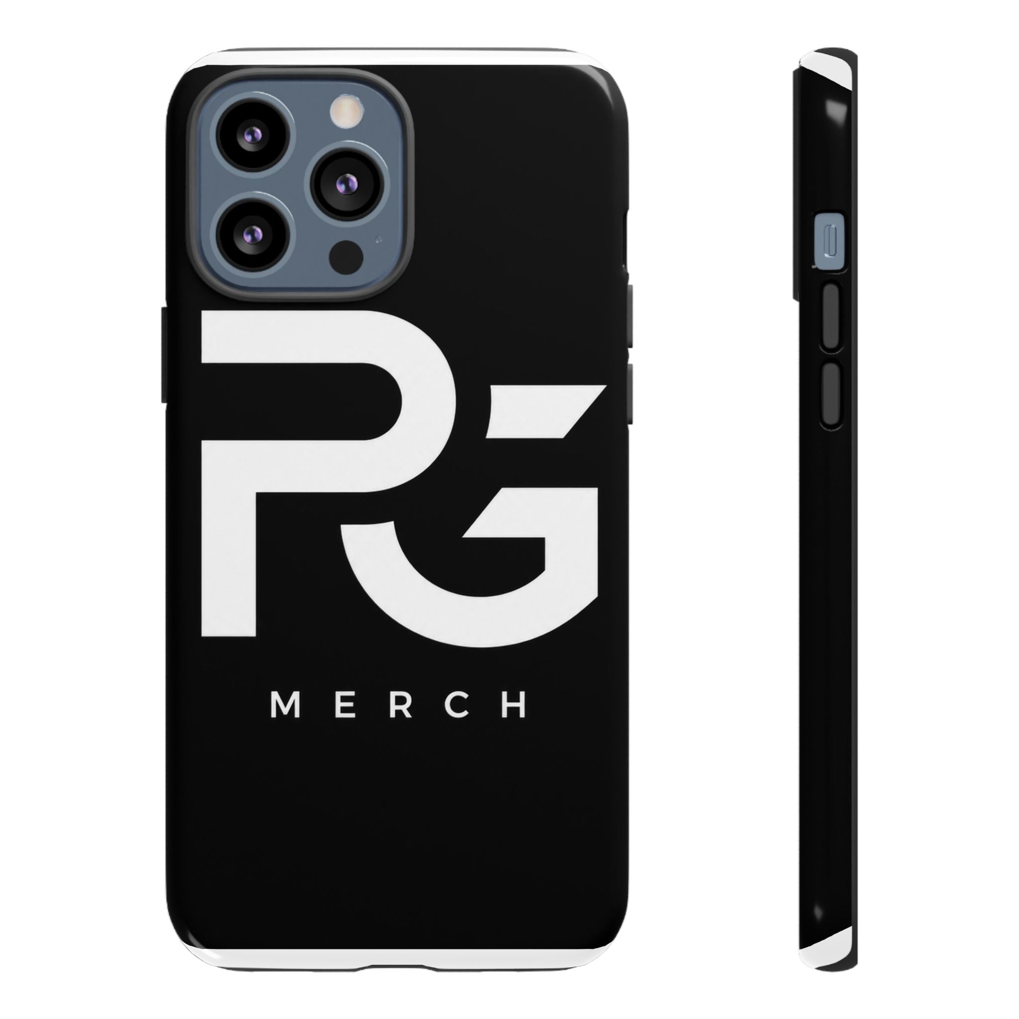 PG CUSTOMIZED RG Merch Tough Phone Case – Black Protective Phone Cover with Bold Logo