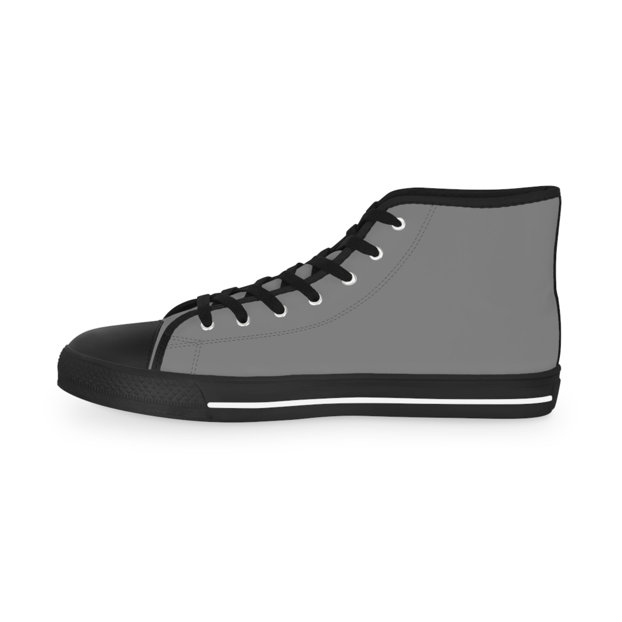 Men's Gray High-Top Sneakers — Classic Casual Canvas Shoes