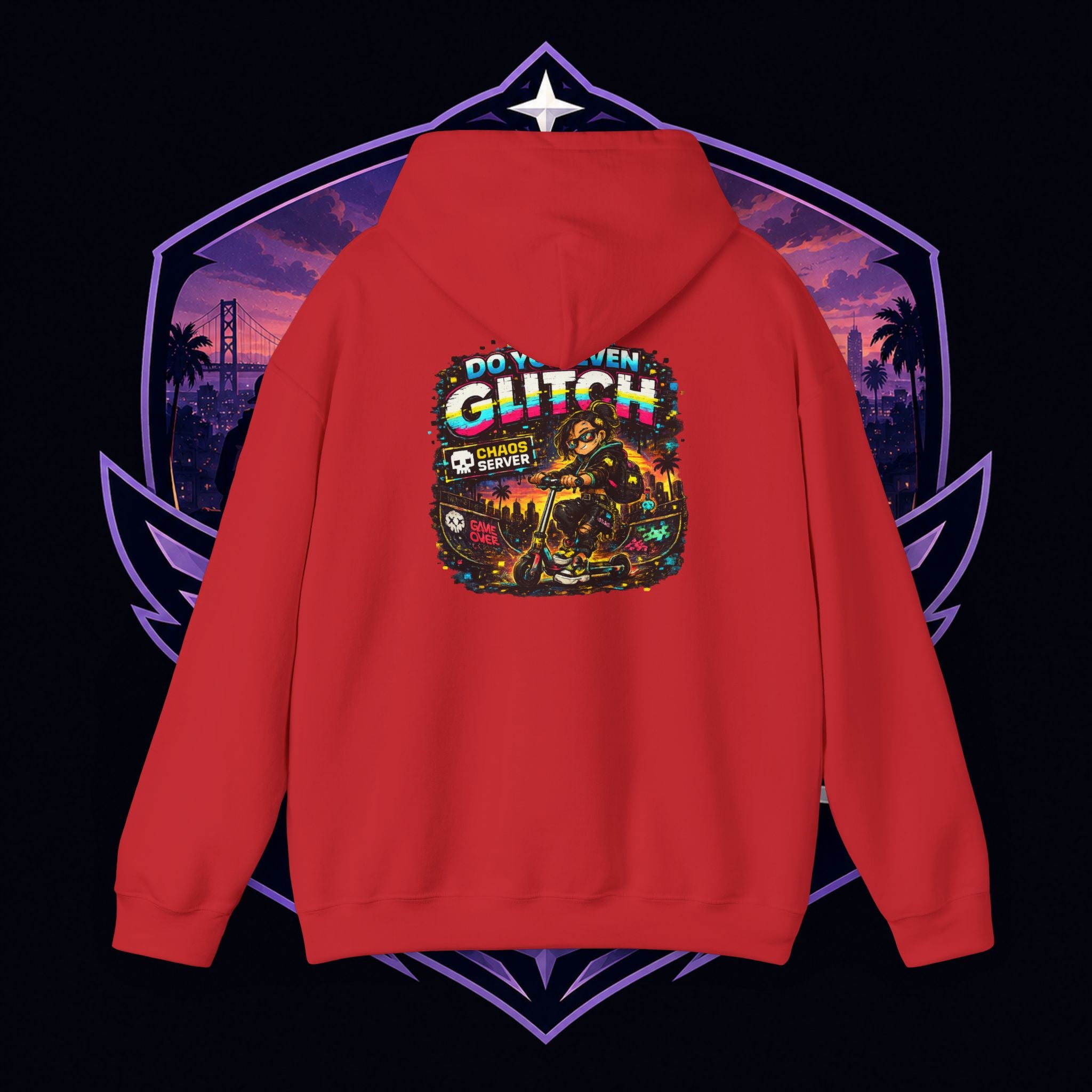 Born Glitch Hoodie — Retro Cyberpunk Vaporwave Graphic Sweatshirt
