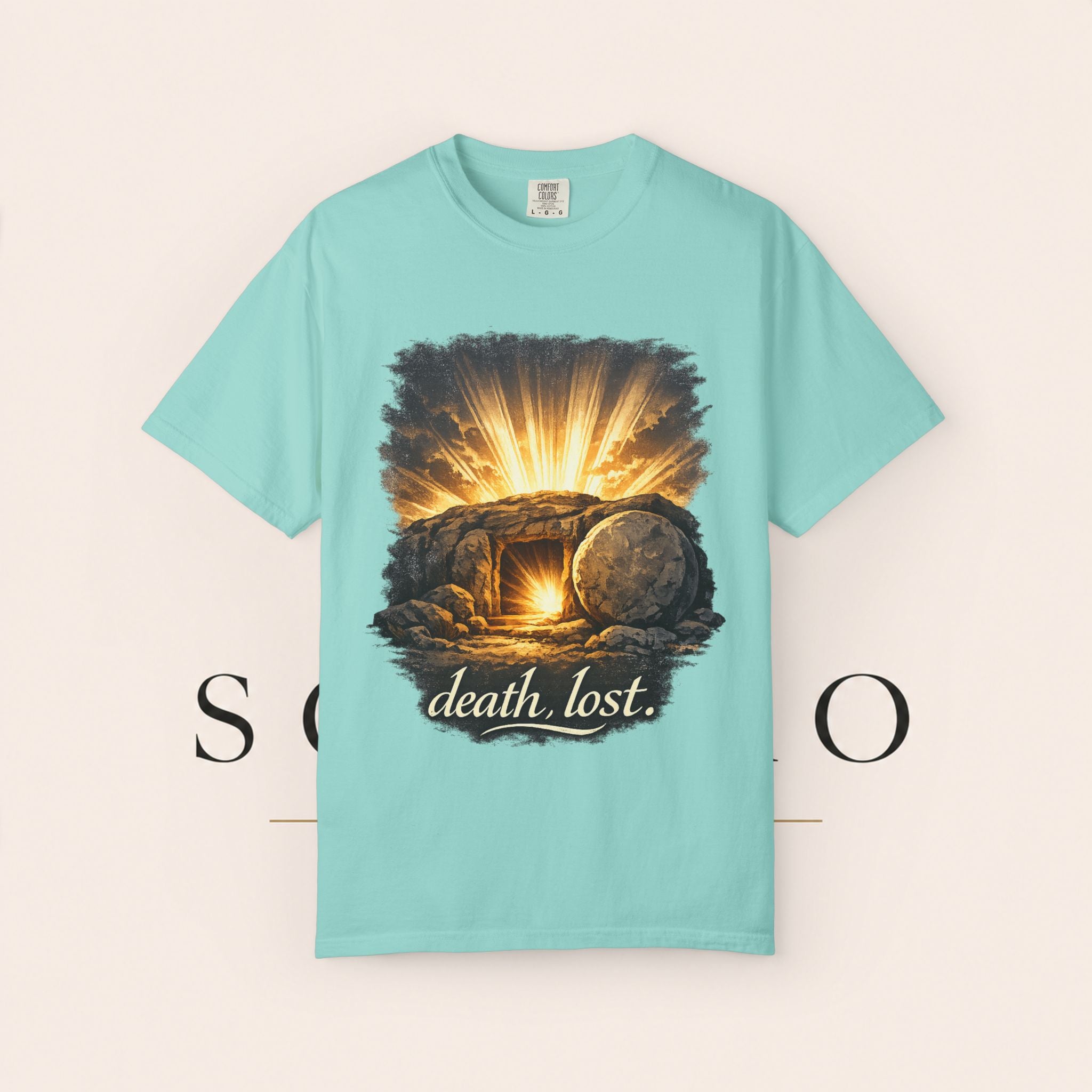 T-Shirt — Sunrise Tomb Graphic ‘death, lost.’ Memorial Tee