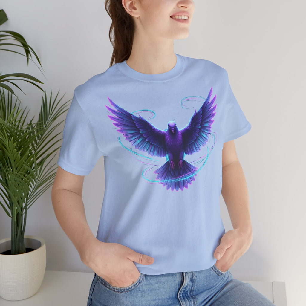Mystic Raven Tee — Purple Glowing Dove Graphic T-Shirt