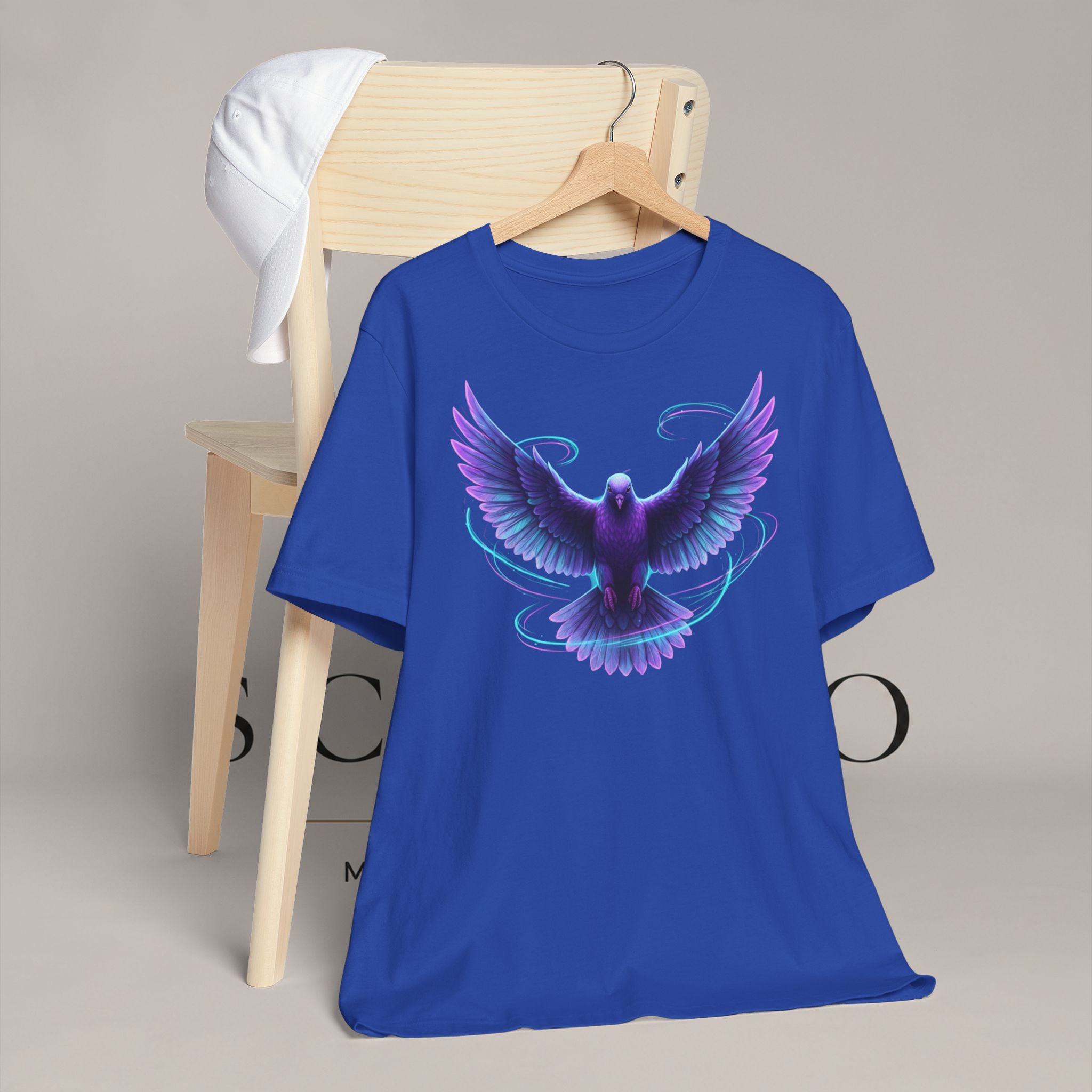 Mystic Raven Tee — Purple Glowing Dove Graphic T-Shirt