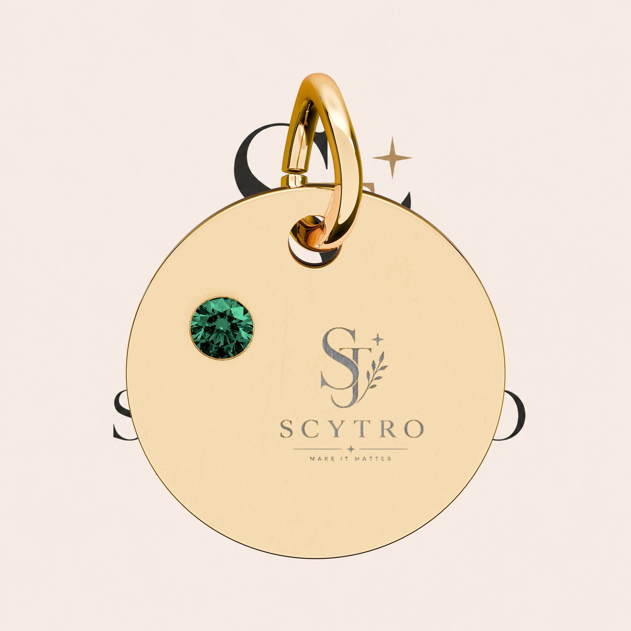 Engravable Birthstone Circle Charm