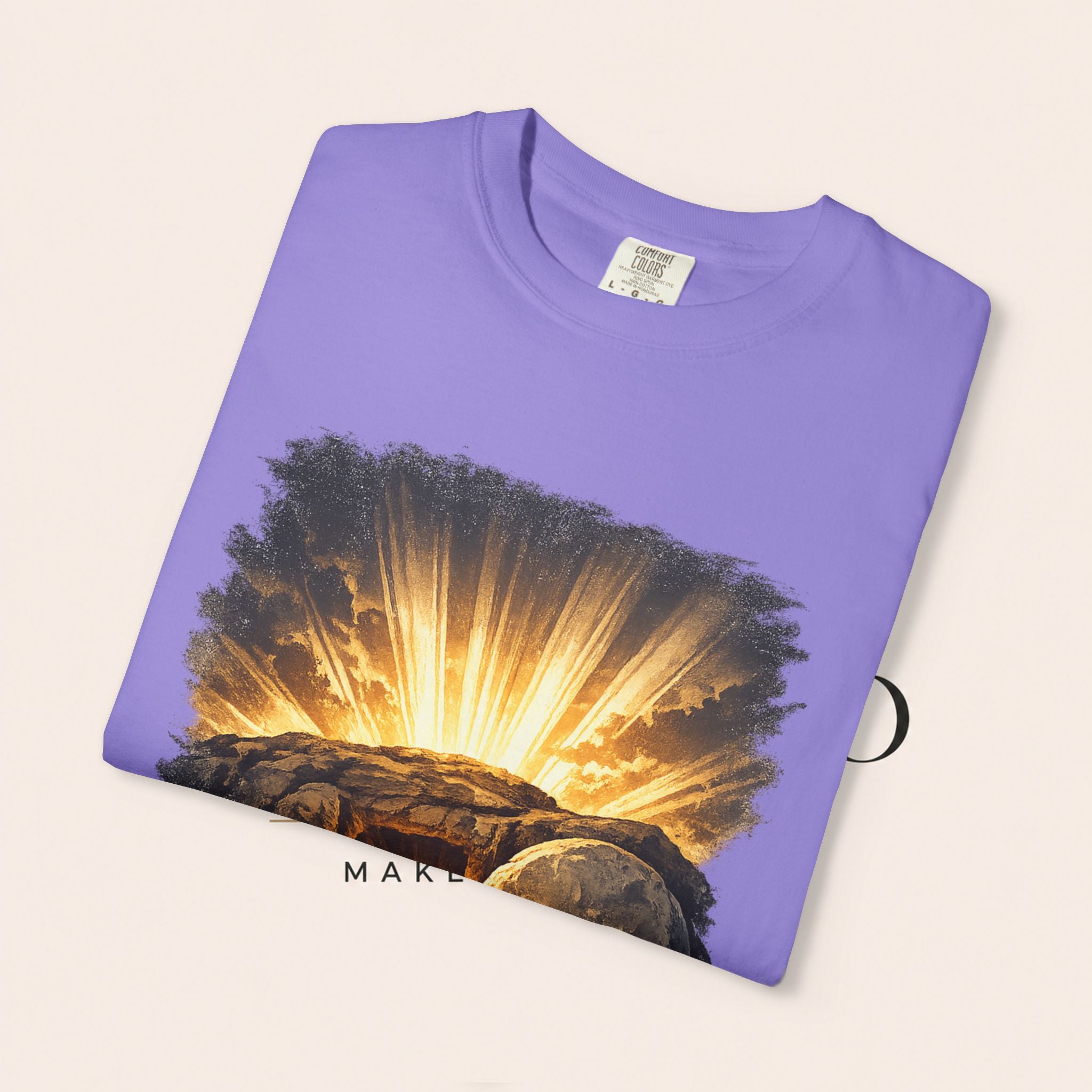 T-Shirt — Sunrise Tomb Graphic ‘death, lost.’ Memorial Tee