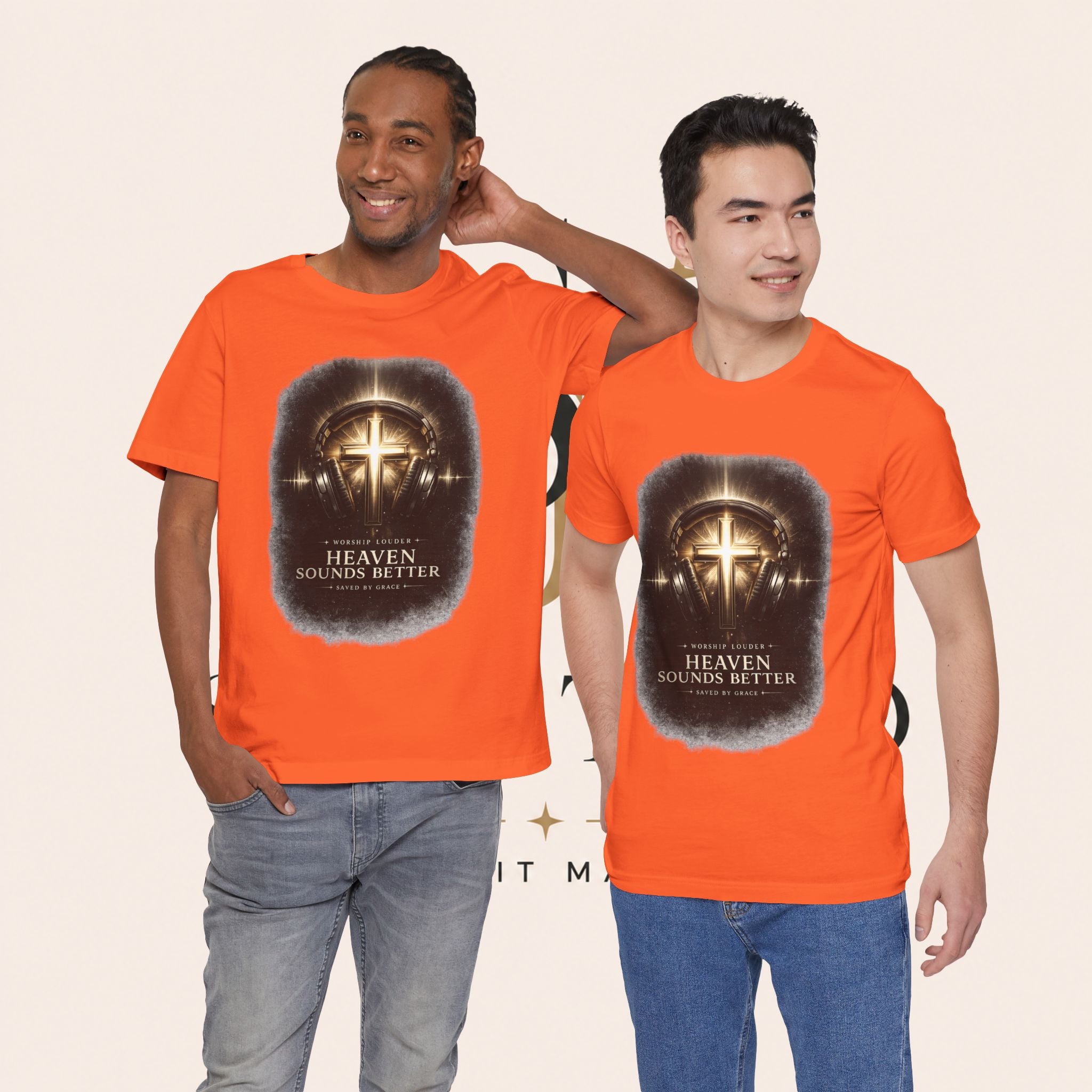 Youth Christian T‑Shirt - "Heaven Sounds Better" Cross Headphones Graphic Tee