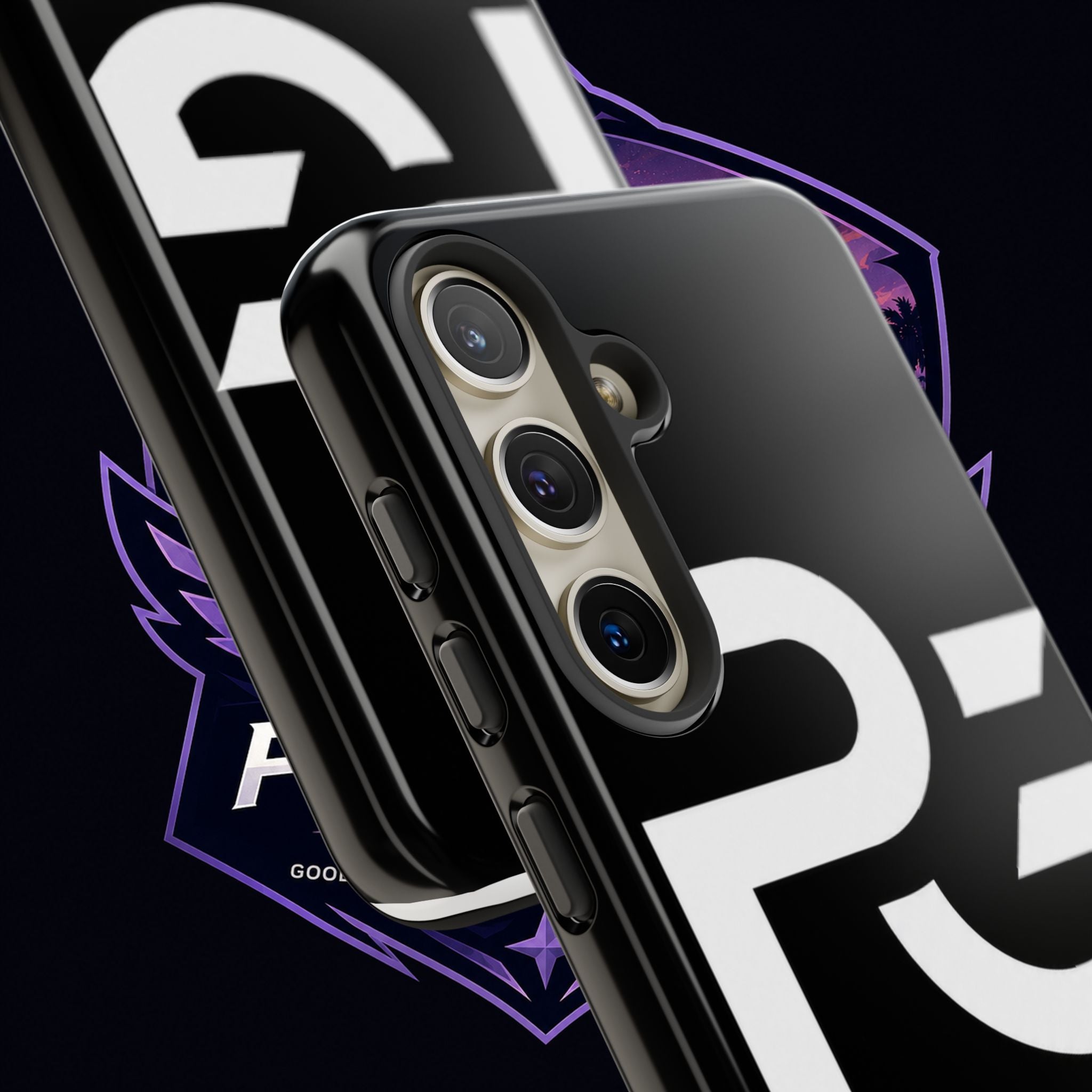 PG CUSTOMIZED RG Merch Tough Phone Case – Black Protective Phone Cover with Bold Logo