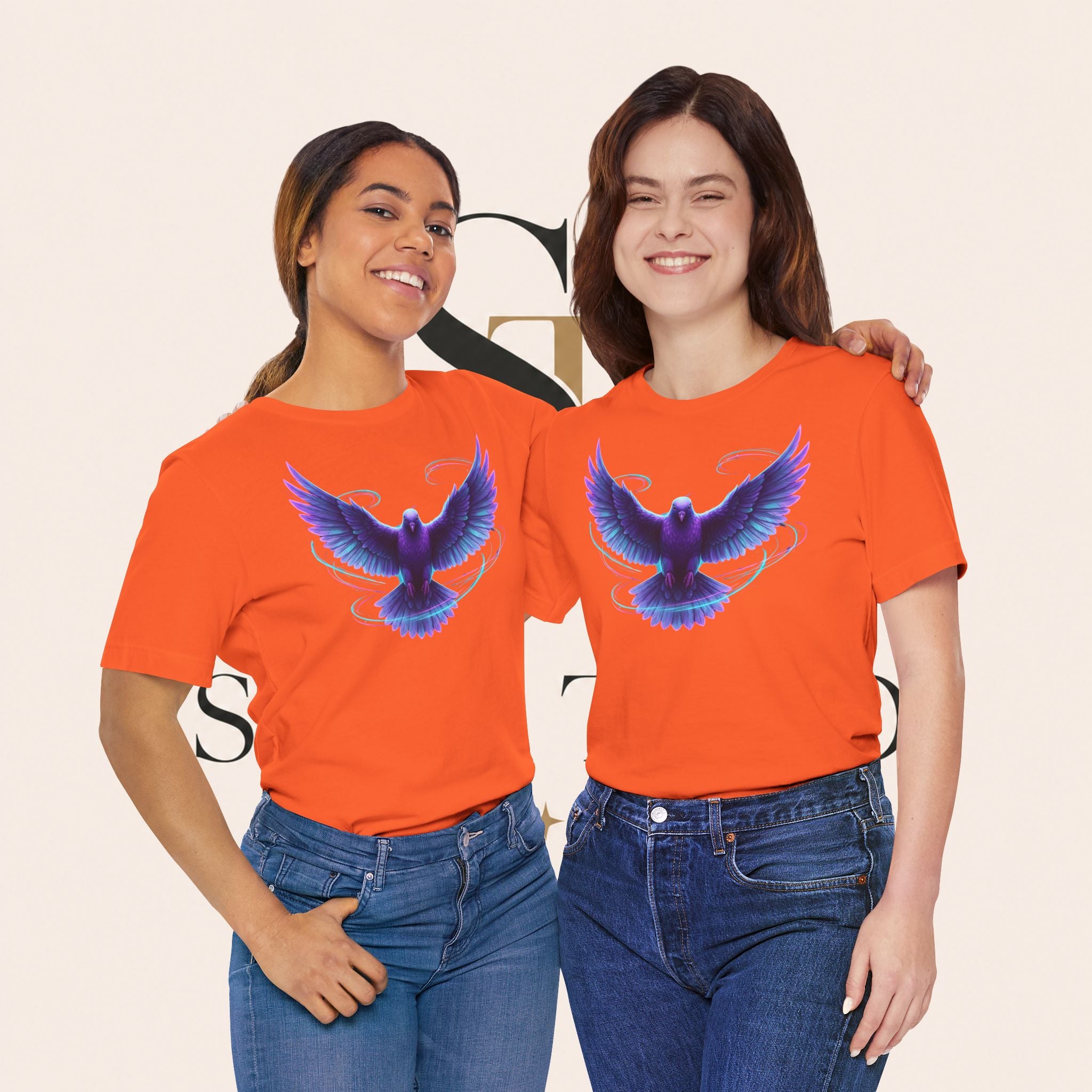 Mystic Raven Tee — Purple Glowing Dove Graphic T-Shirt