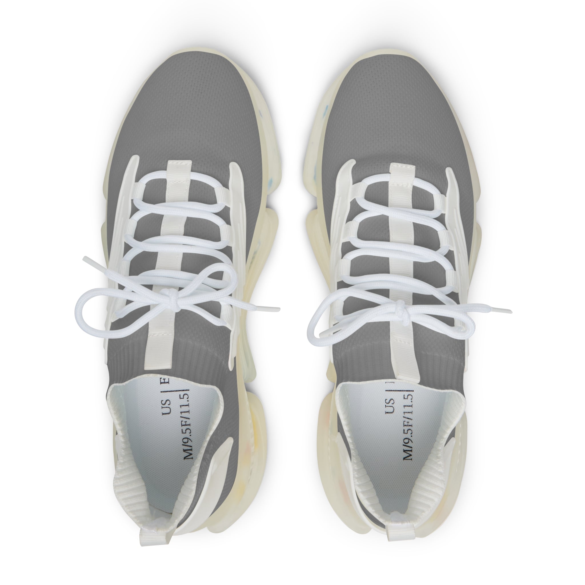 Men's Grey Mesh Sneakers — Lightweight Athletic Running Shoes with Cushioned Speckled Sole