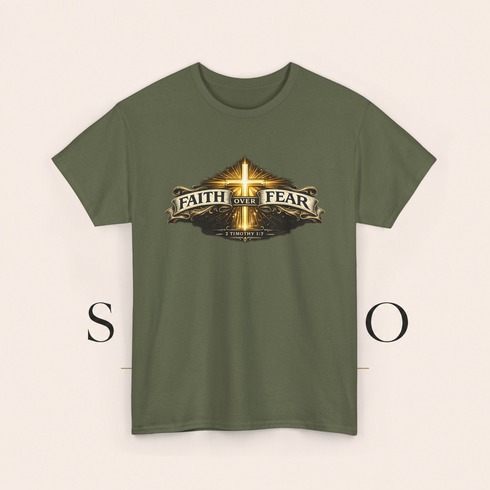 Faith Over Fear T-Shirt — Christian Cross Inspirational Tee