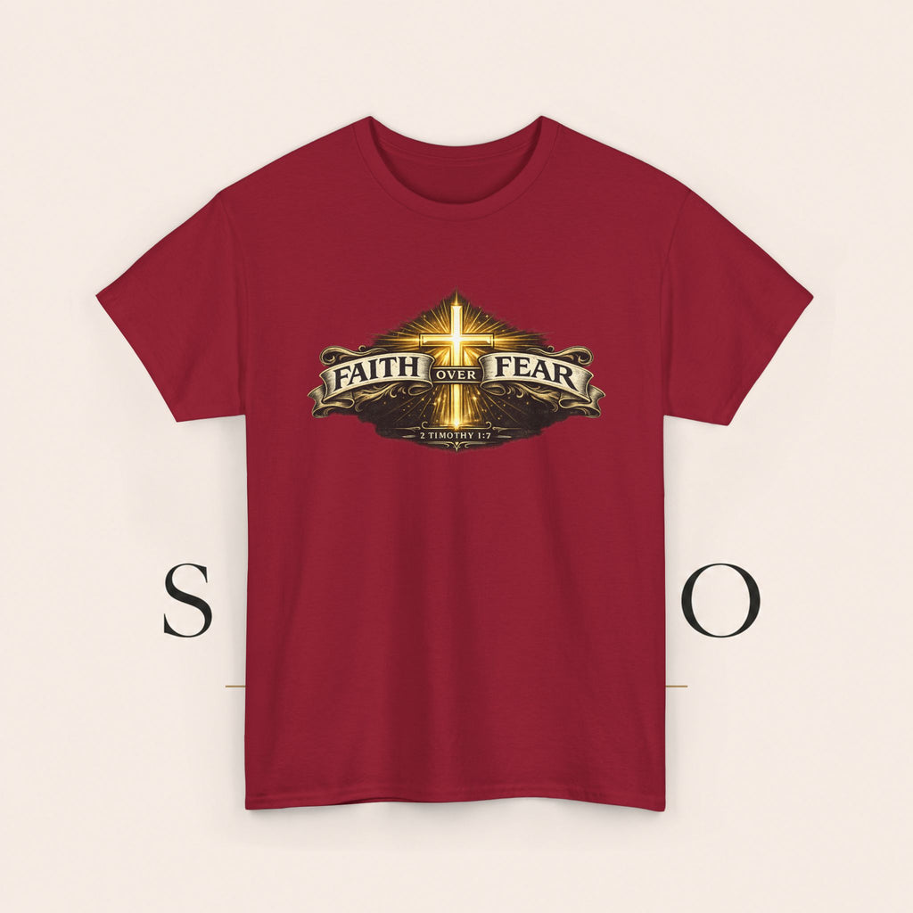 Faith Over Fear T-Shirt — Christian Cross Inspirational Tee