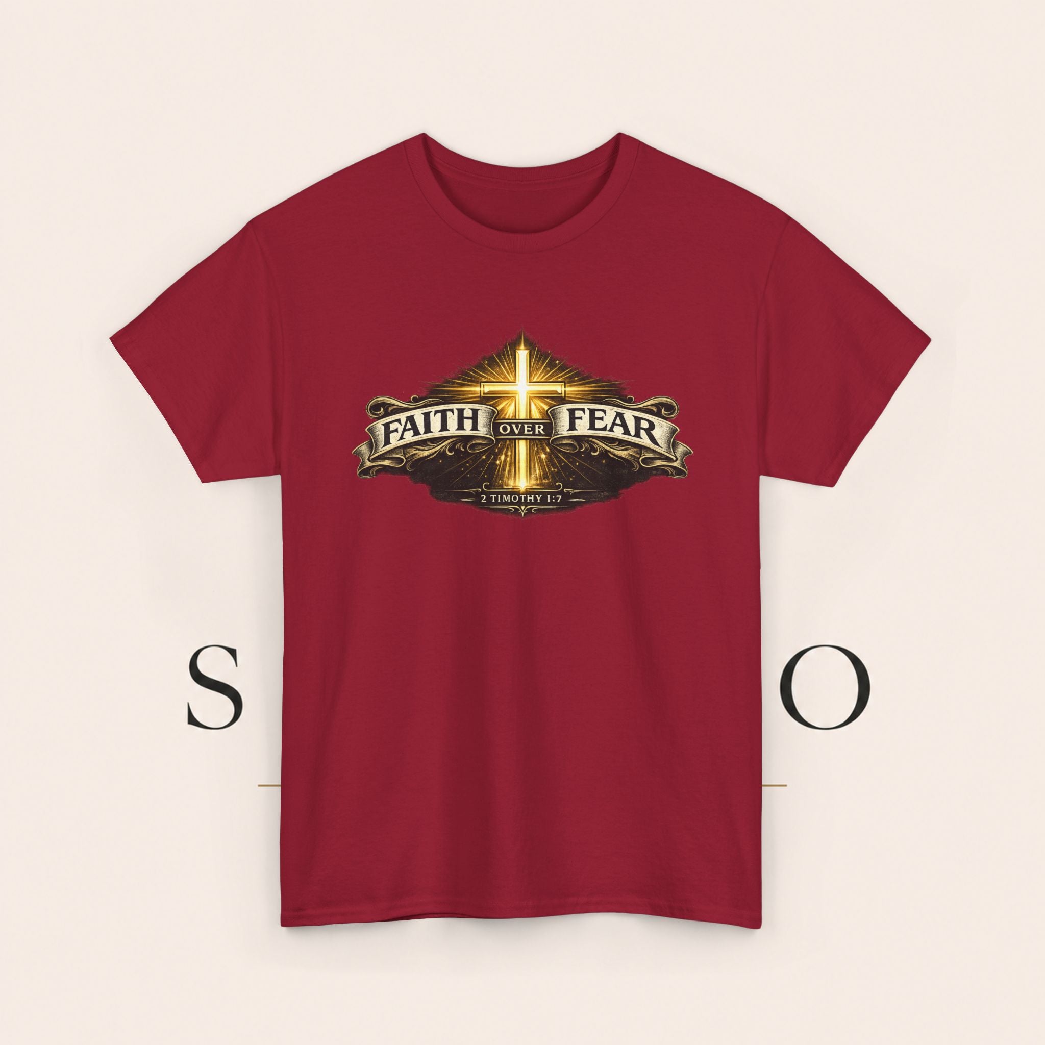Faith Over Fear T-Shirt — Christian Cross Inspirational Tee