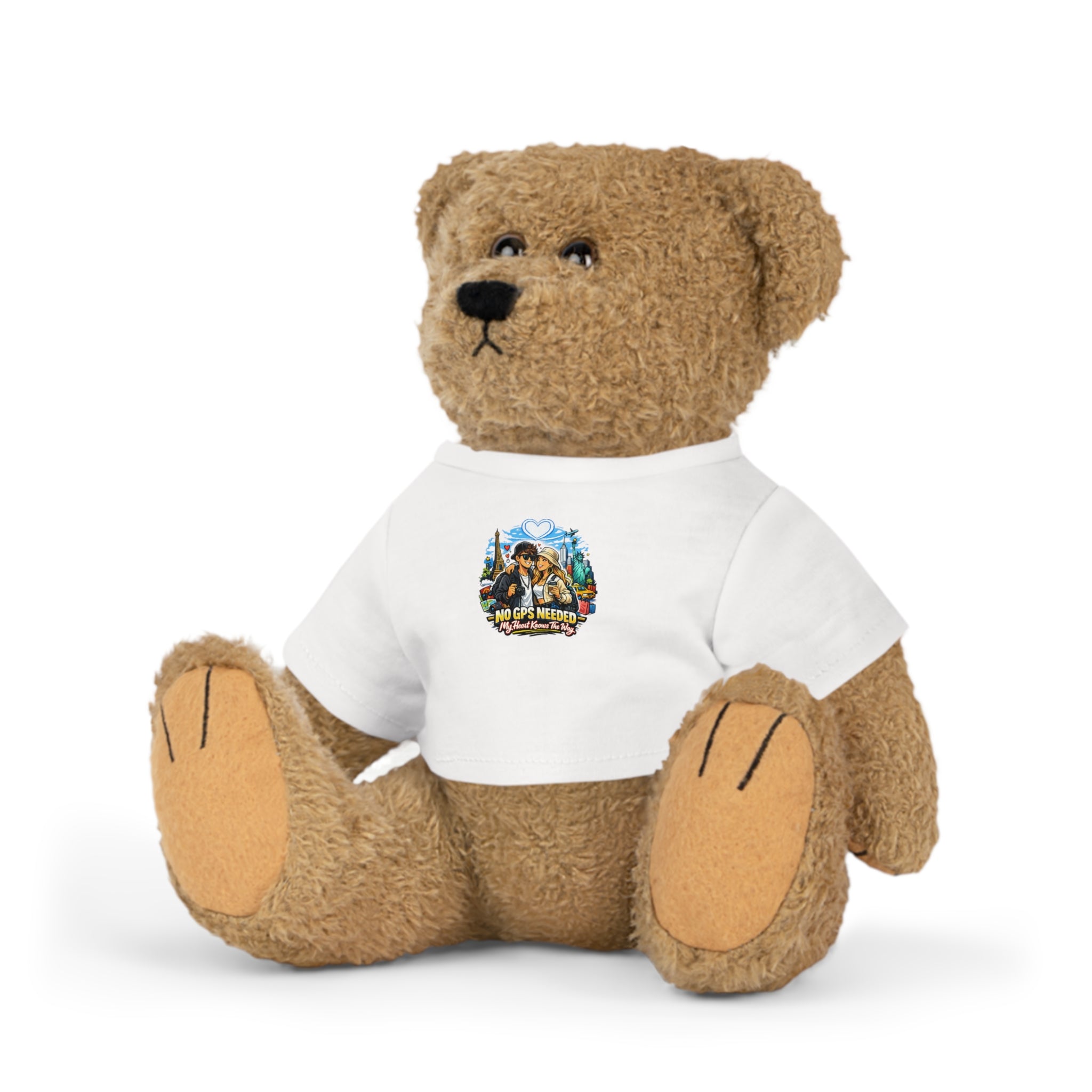 LDR inspire Teddy Bear Plush with Mini T‑Shirt — Adventure Scene Graphic