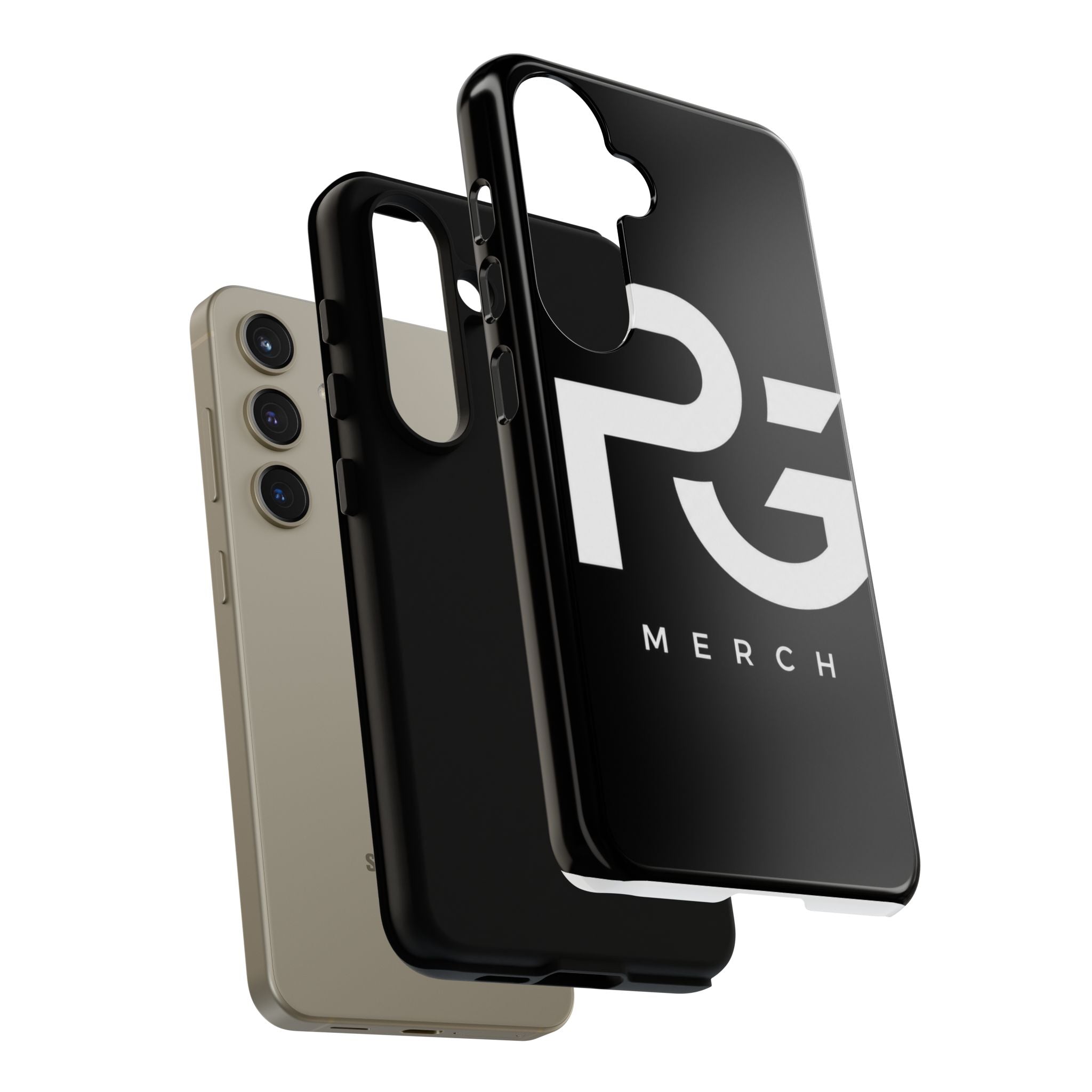 PG CUSTOMIZED RG Merch Tough Phone Case – Black Protective Phone Cover with Bold Logo