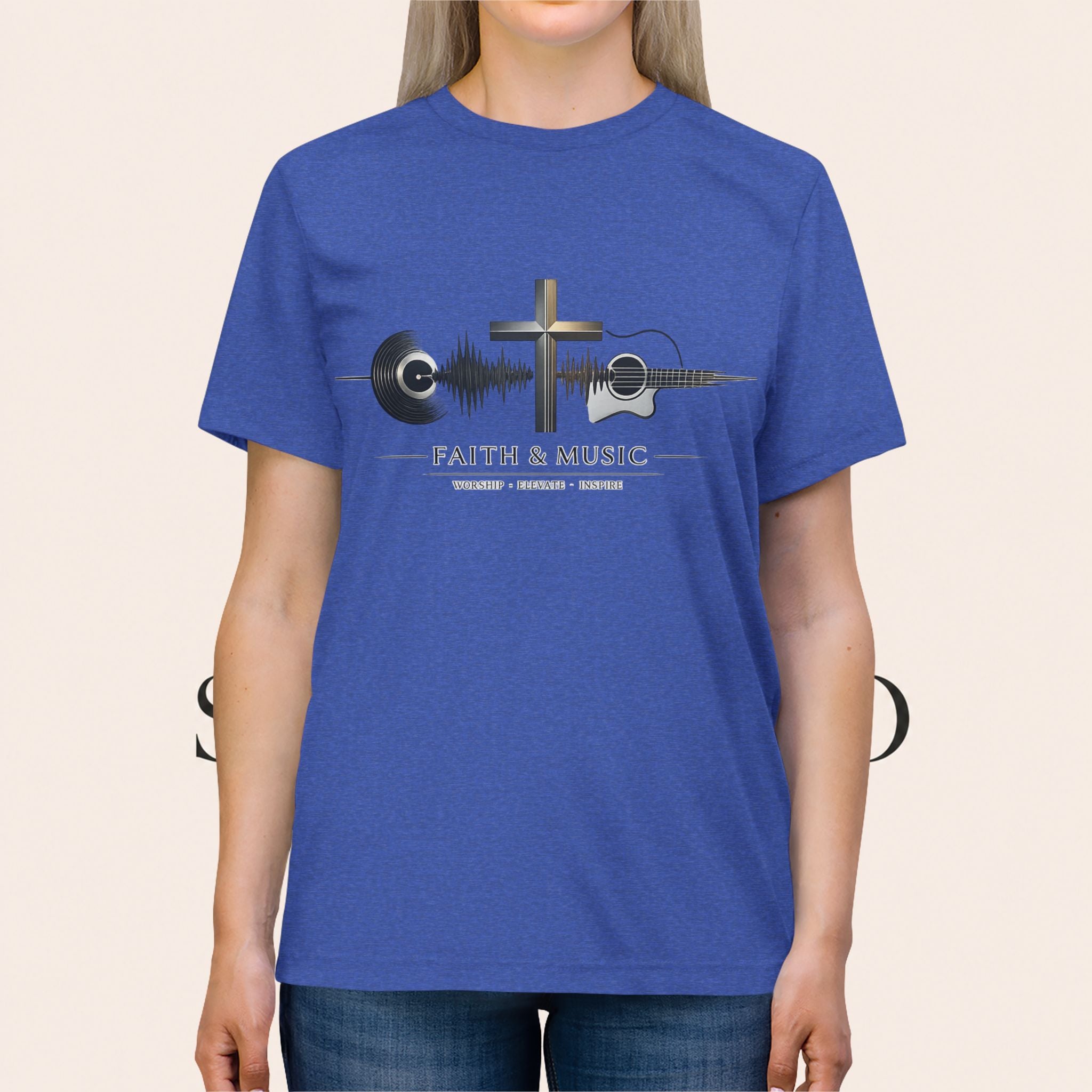 Faith & Music Christian Cross Tee — Gospel Worship Band Shirt