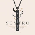 Engraved Vertical Bar Necklace — "I Love You" Pendant
