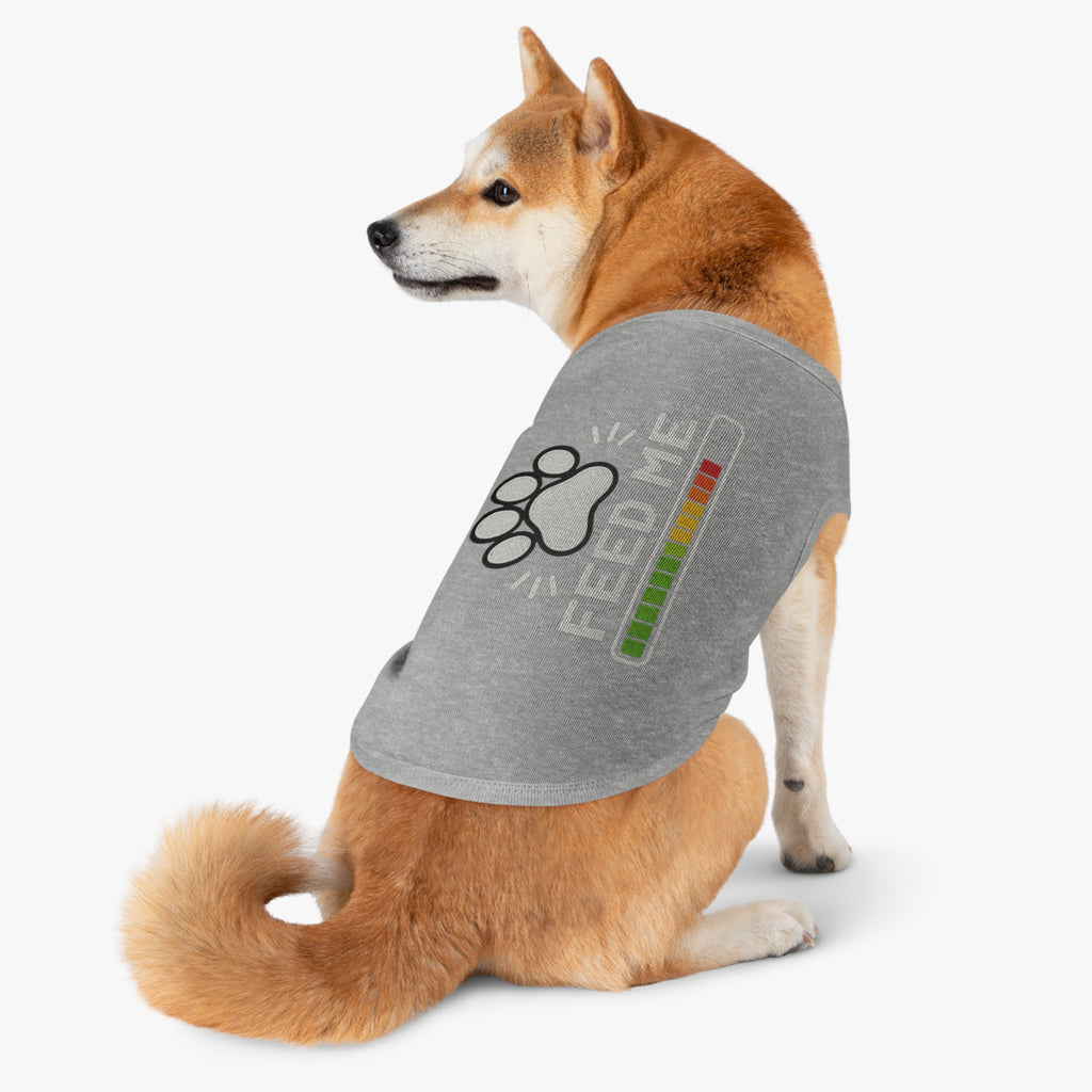 PG Pet Tank Top - "Feed Me" Paw Print Hunger Meter Dog & Cat Shirt
