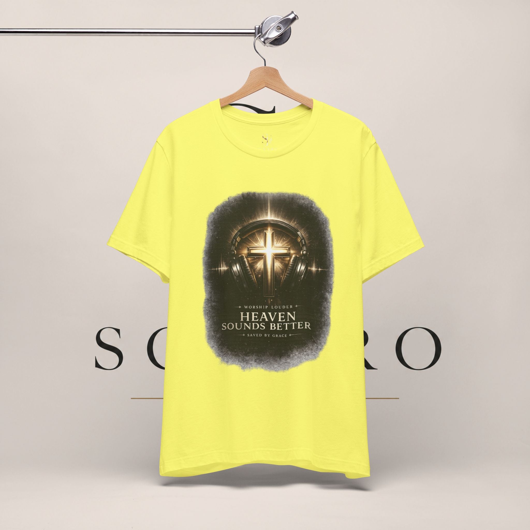 Youth Christian T‑Shirt - "Heaven Sounds Better" Cross Headphones Graphic Tee
