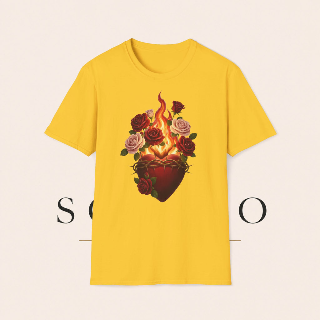 Flaming Heart & Roses T-Shirt