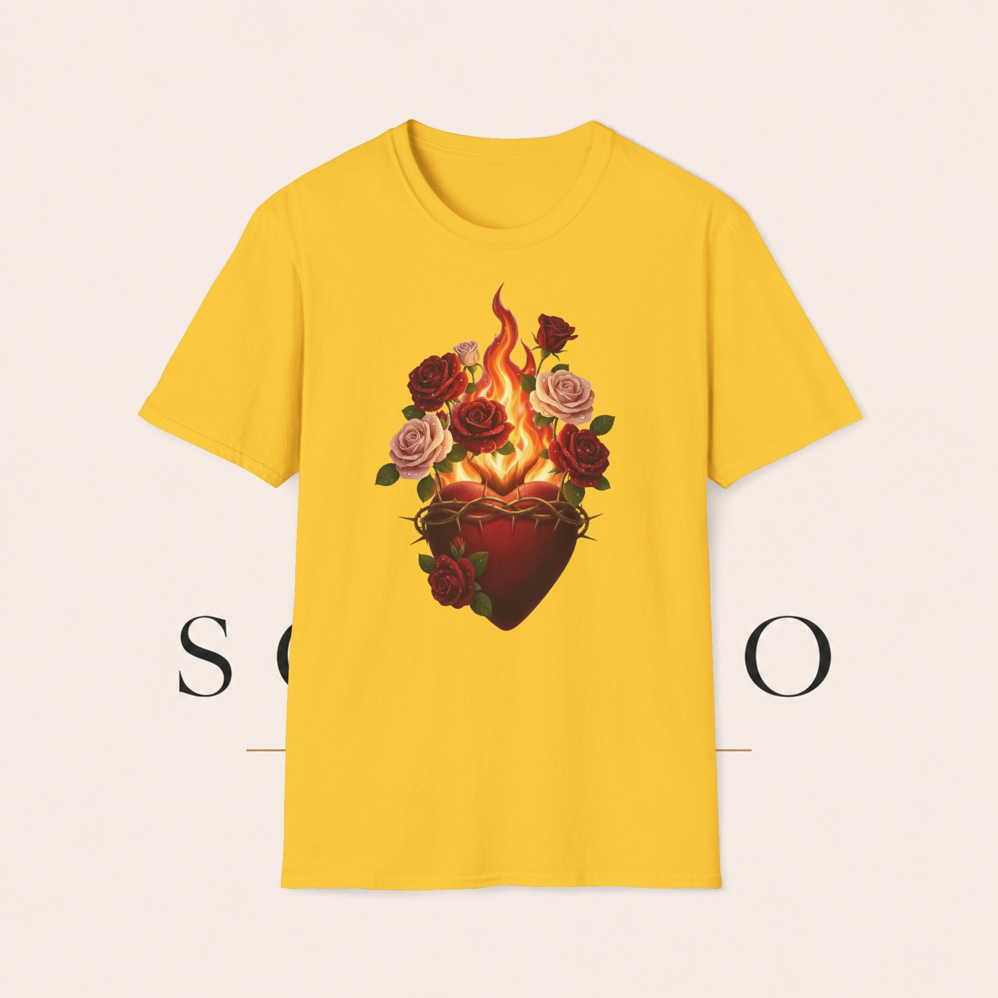 Flaming Heart & Roses T-Shirt