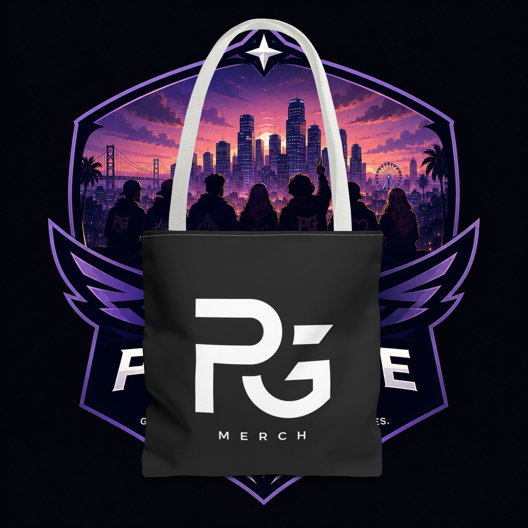 PG Merch Logo Tote Bag — Urban Gamer Aesthetic Everyday Tote